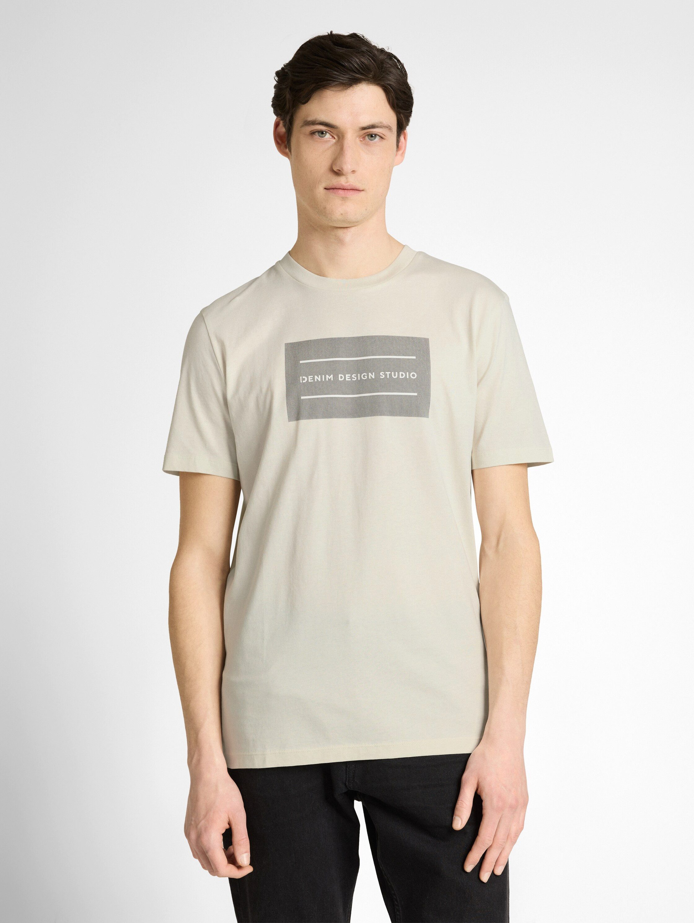 TOM TAILOR Denim Rundhalsshirt mit verschiedenen Logo Prints günstig online kaufen