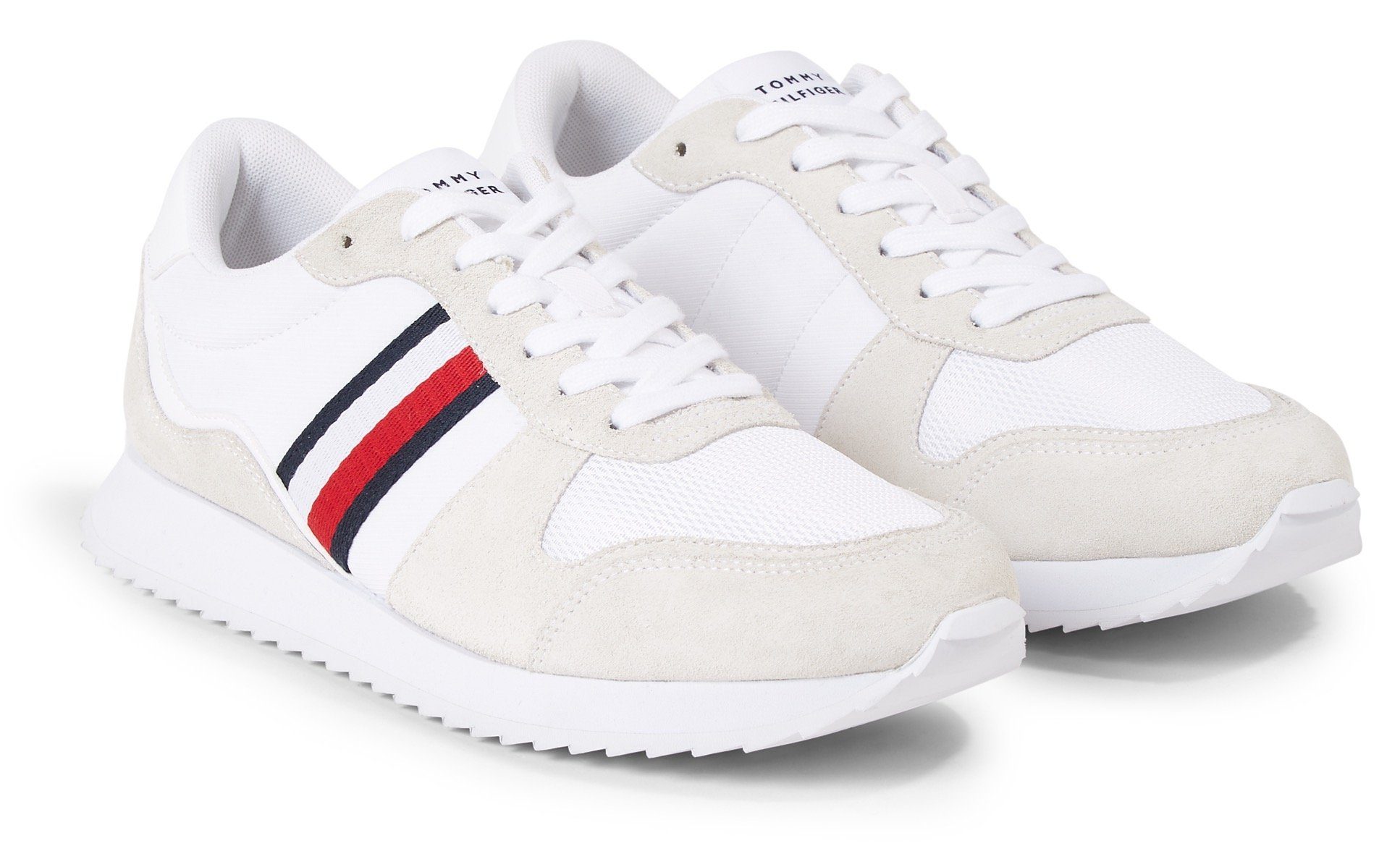 Tommy Hilfiger RUNNER EVO MIX ESS Sneaker mit seitlichen Streifen, Freizeitschuh, Halbschuh, Schnürschuh