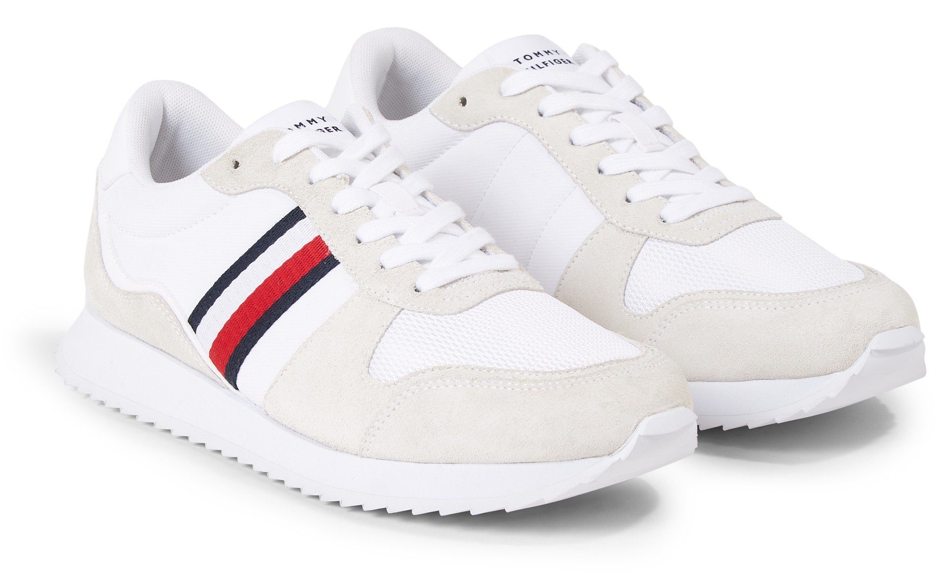 Tommy Hilfiger Sneaker mit seitlichen Streifen, Freizeitschuh, Halbschuh, Schnürschuh