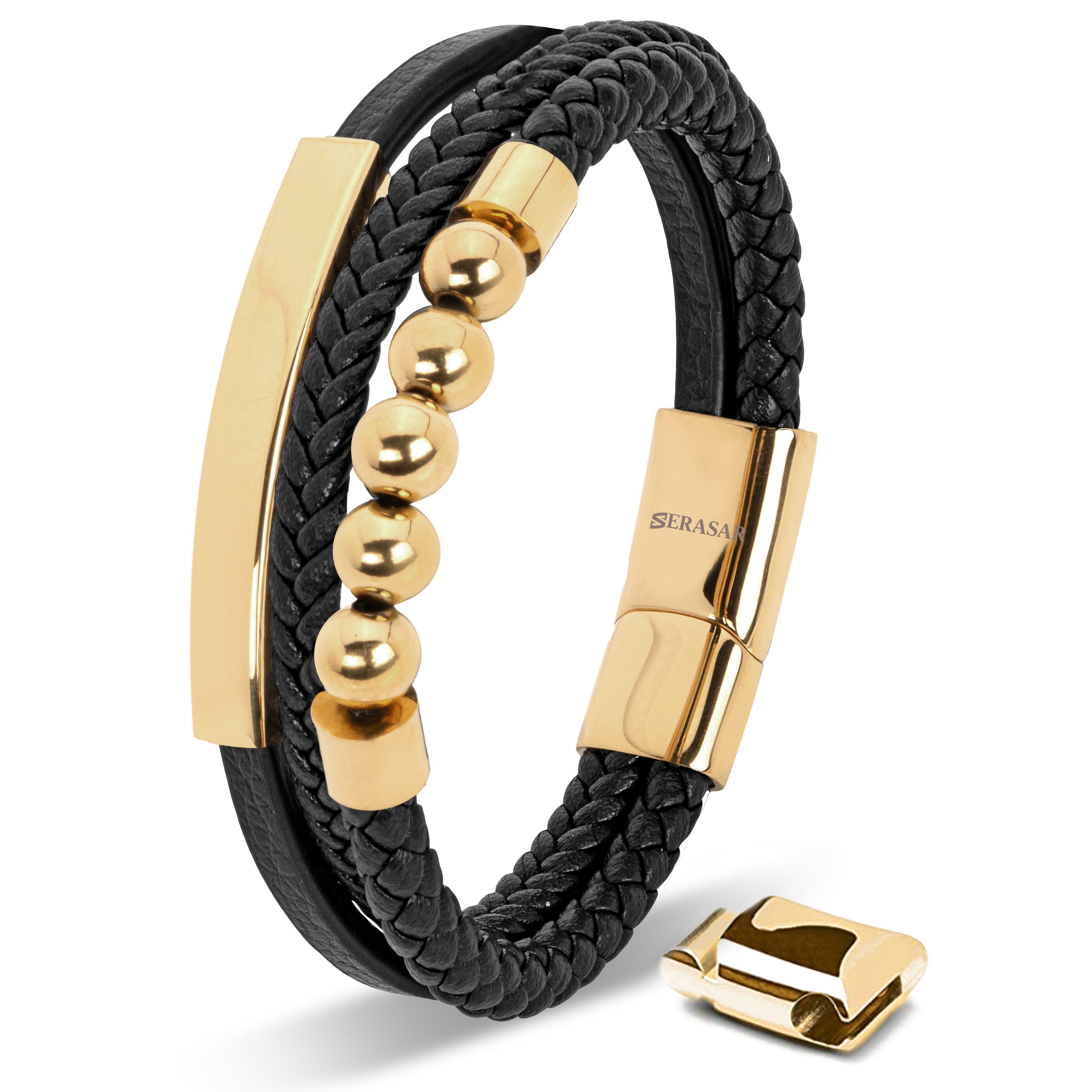 Lederarmband Leder Herrenarmband "Pearl"