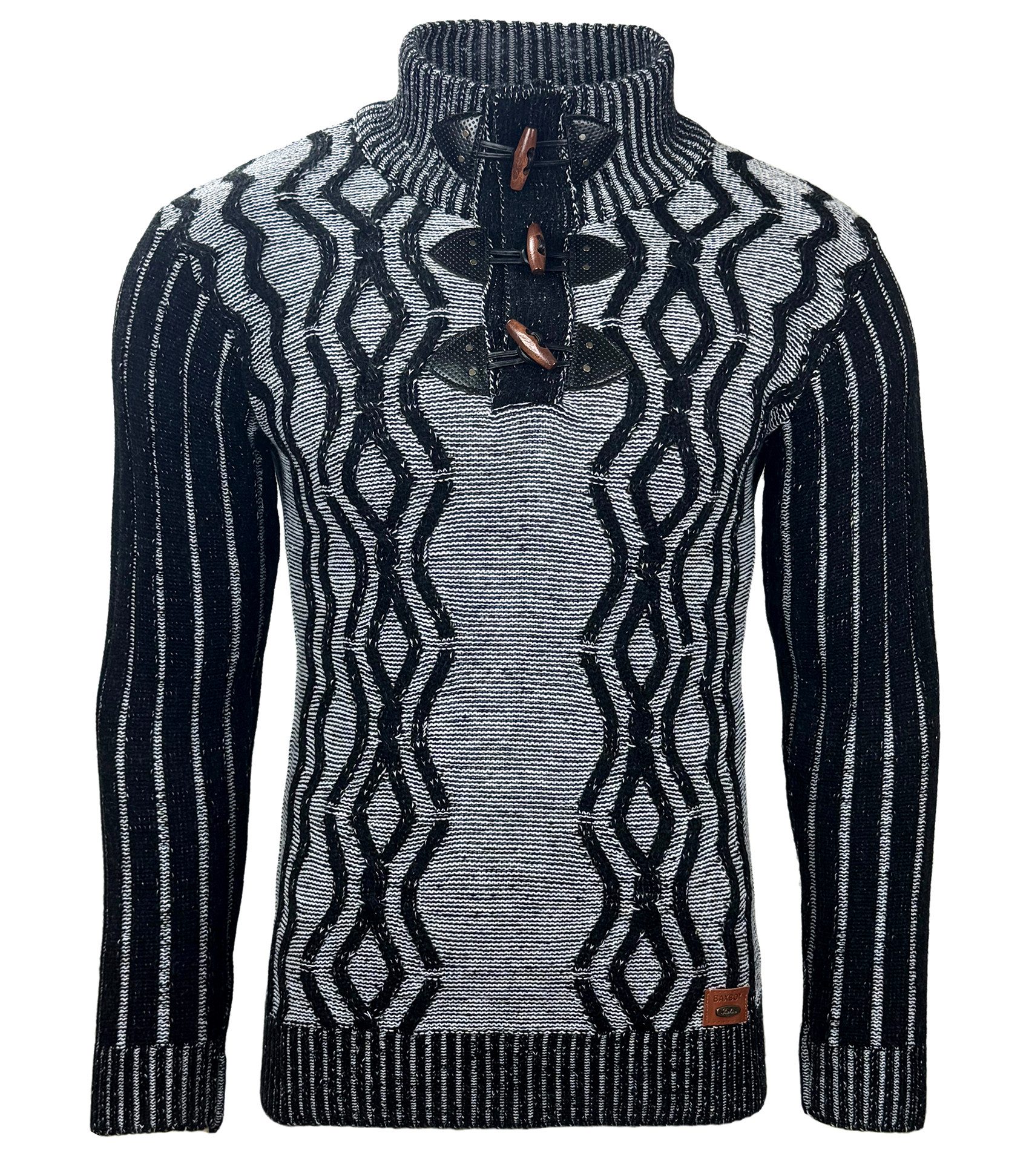 Strickpullover Baxboy Herren Pullover Hoher Kragen Stehkragen Strickpullover B-291