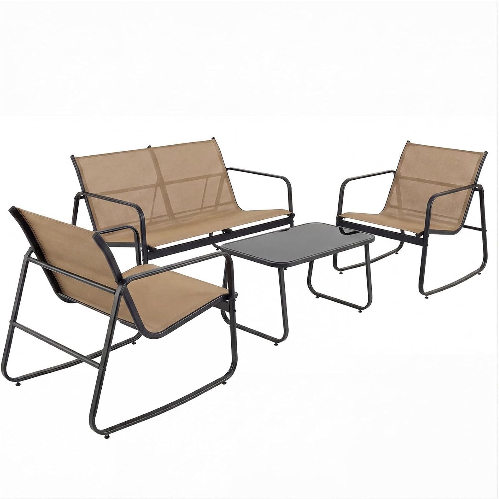 KOMFOTTEU Balkonset, 4 teiliges Gartenmöbel Set, für Balkon Garten Terrasse