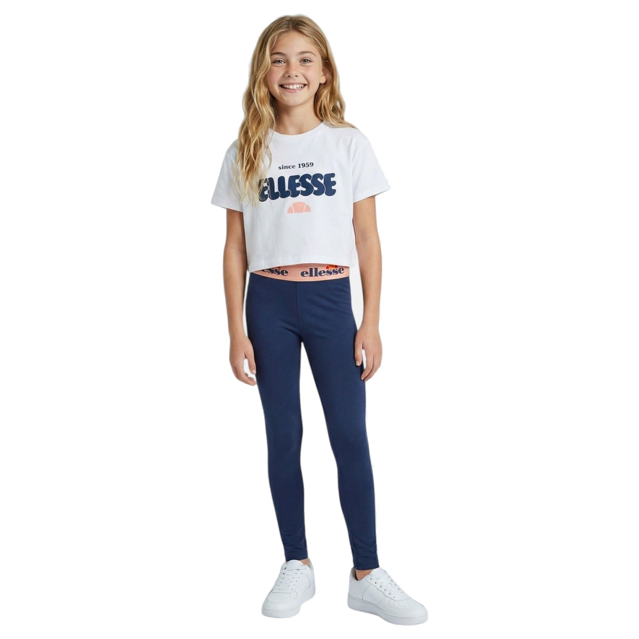 Ellesse Sportanzug Ellesse Mädchen Sportanzug 3 Teile Leggings, Top (Set, T-Shirt+Sport Leggings+Bustier), Mädchen Sportset 3 Teilig