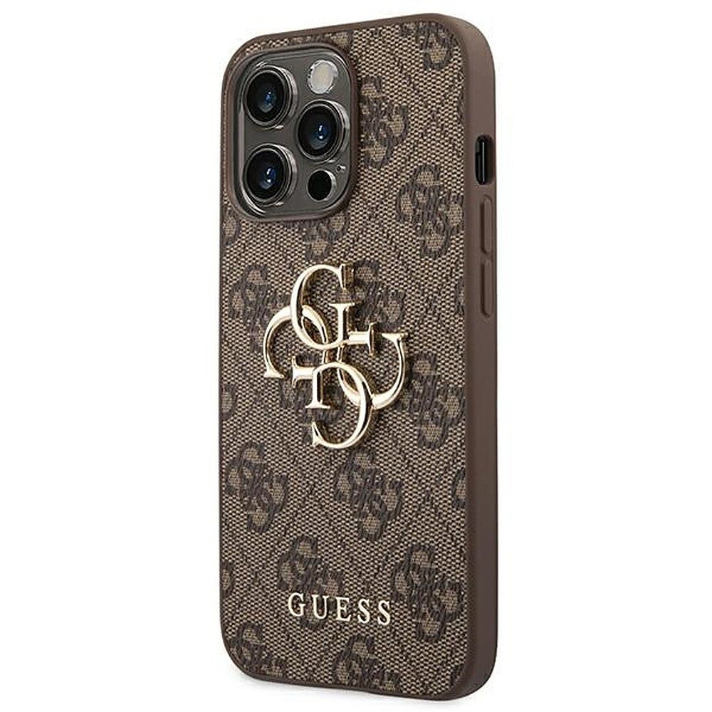 Guess Handyhülle Hardcase Schutzhülle 6,1", Guess 4G Logo, Kunstleder-Optik, Hardcase
