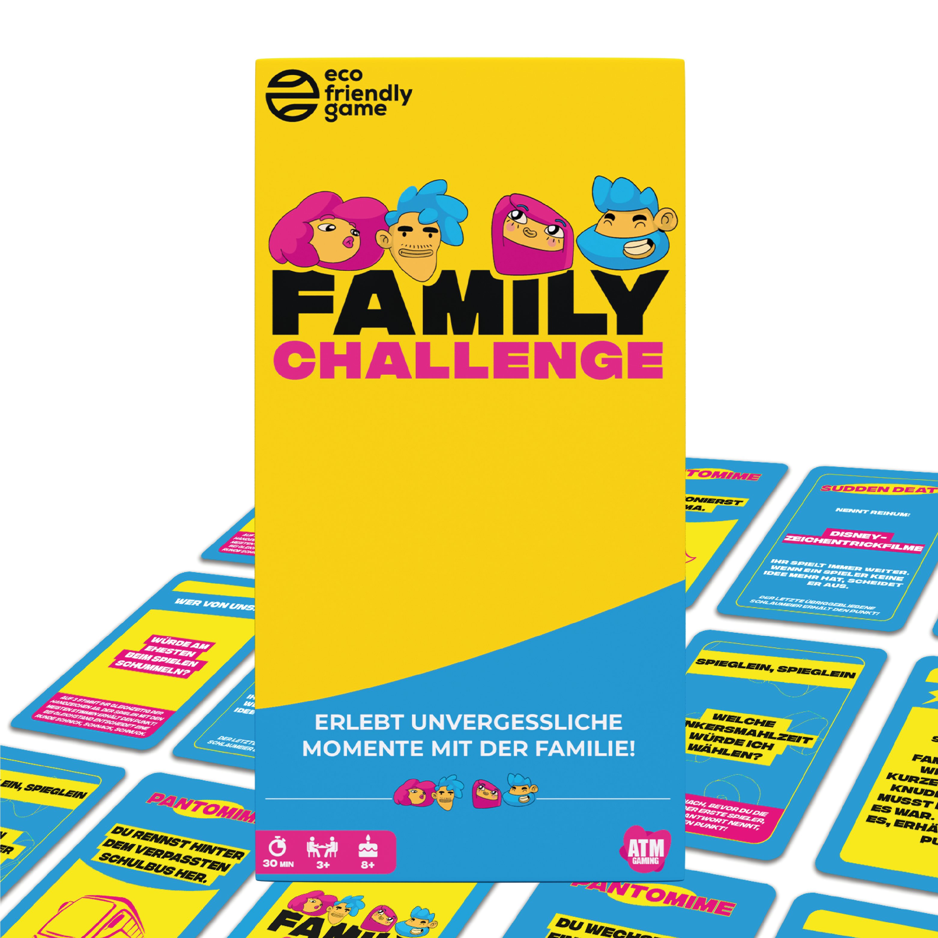 ATM GAMING Spiel Family Challenge, Familienspiel, Reisespiel, Kartenspiel, Familienspiel mit 180 Karten, Made in Europe