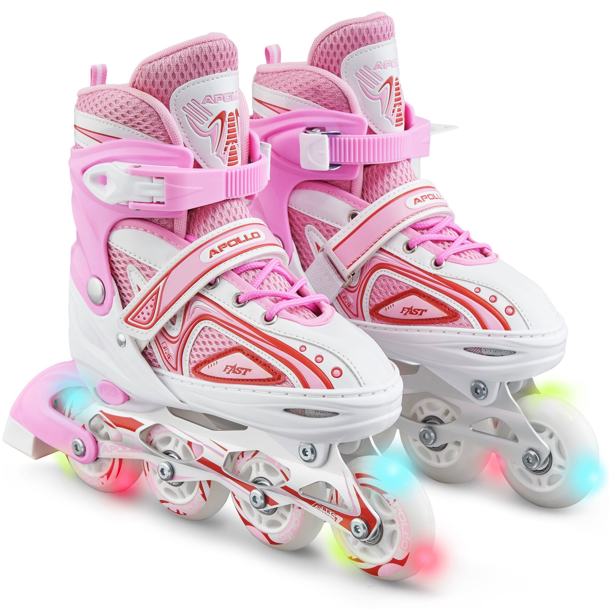 Apollo Inlineskates Größenverstellbare Inliner für Kinder Super Blades LED, Inliner verstellbare Größe, mit leuchtenden LED Wheels