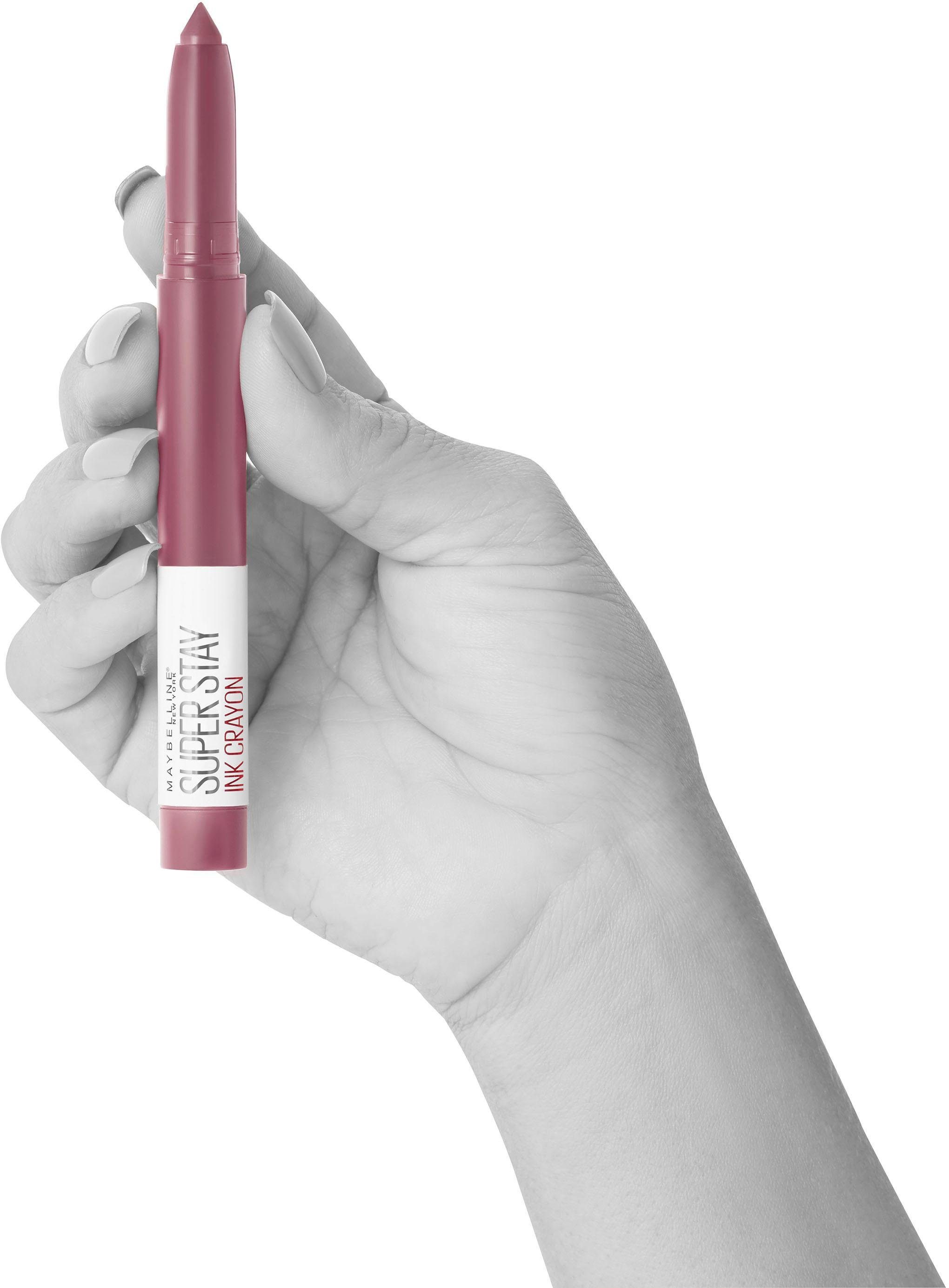 MAYBELLINE NEW YORK Lippenstift SUPER STAY INK CRAYON, matter Lippenstift in klassisch origineller Stiftform