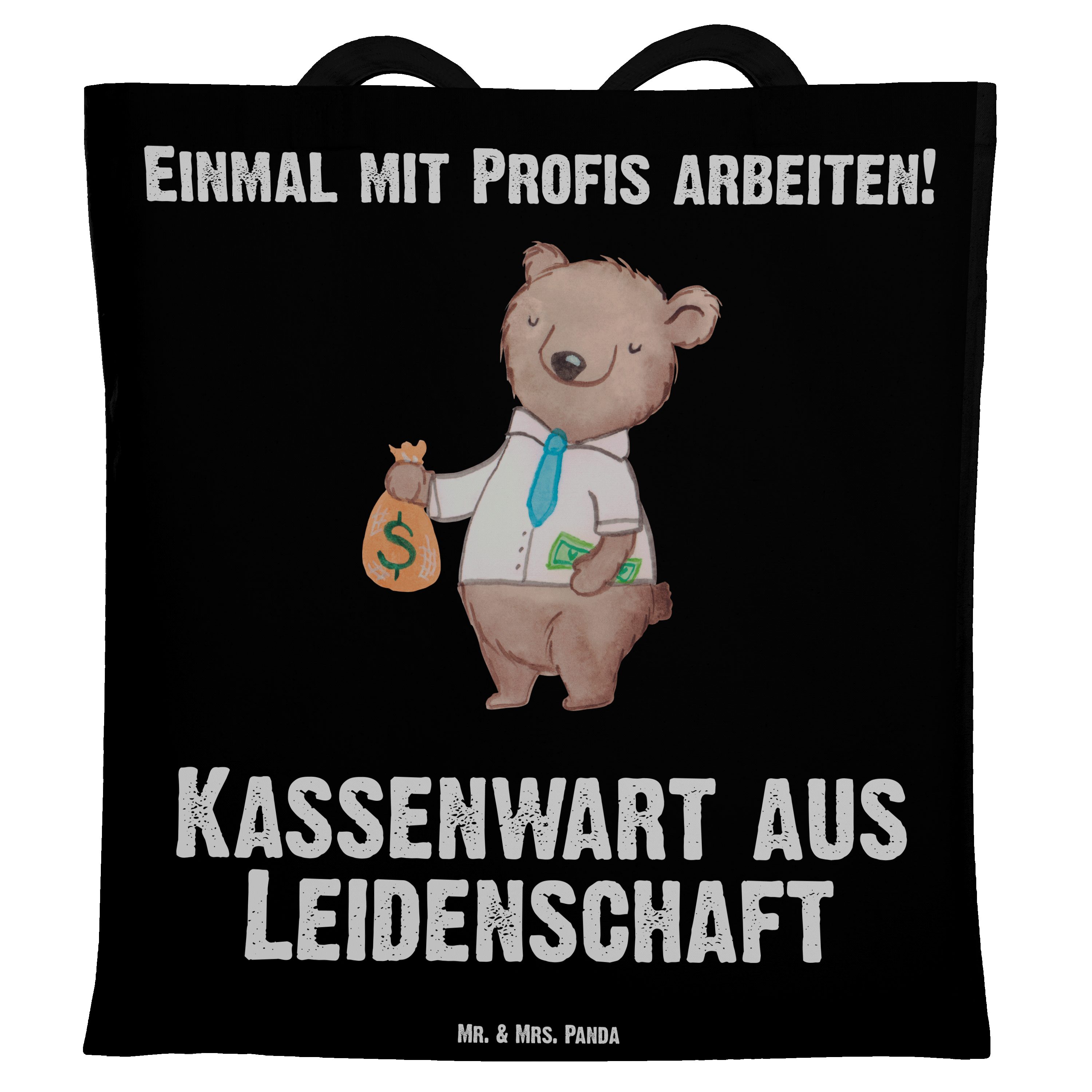 (1-tlg) Mrs. aus - Leidenschaft Mr. Stoffbeut Tragetasche Schwarz Kassenwart Geschenk, Panda & Jubiläum, -