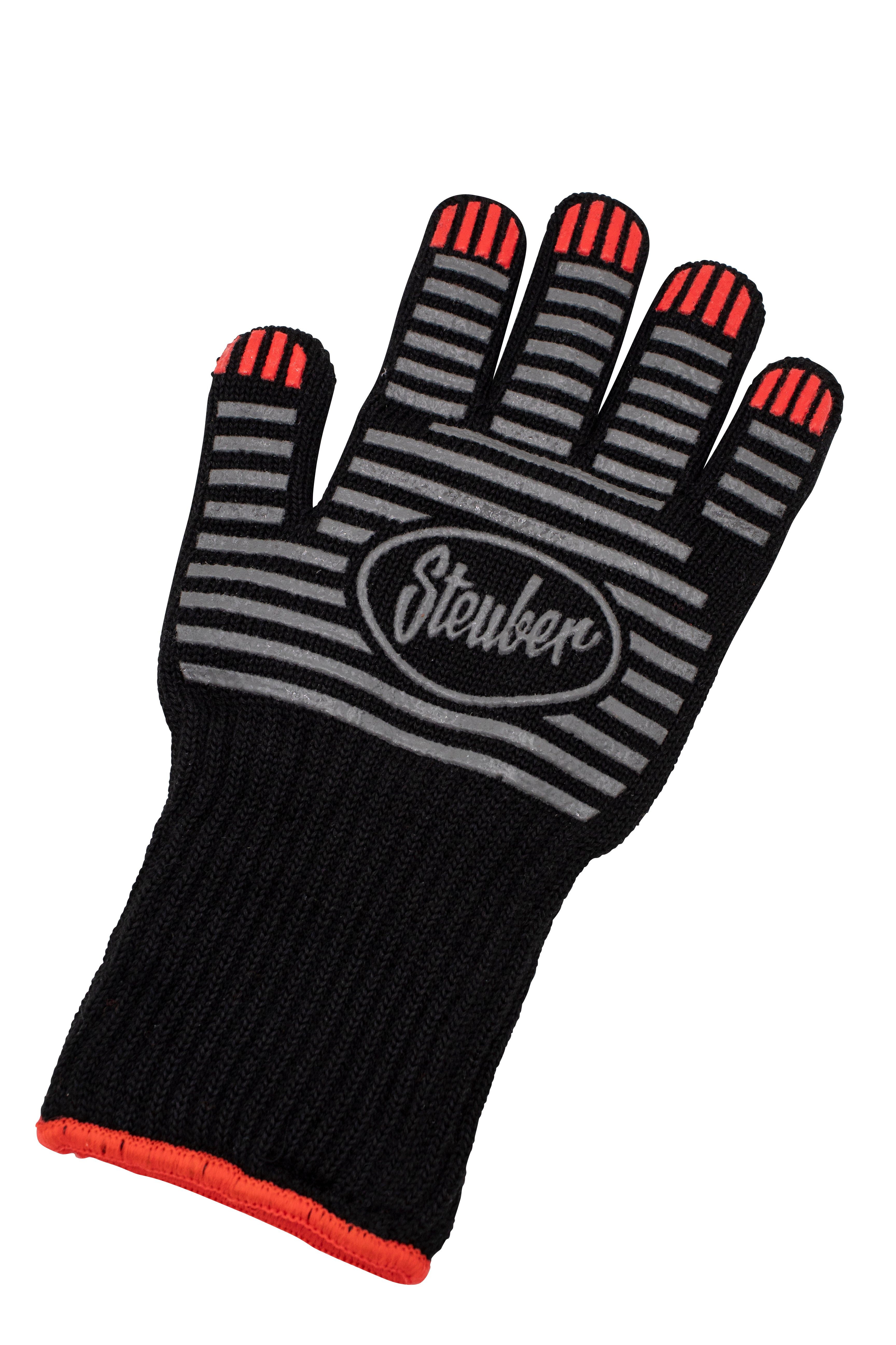Steuber Grillhandschuhe Hitzeresistenter Grillhandschuh mit extra langem Bund - UNISEX