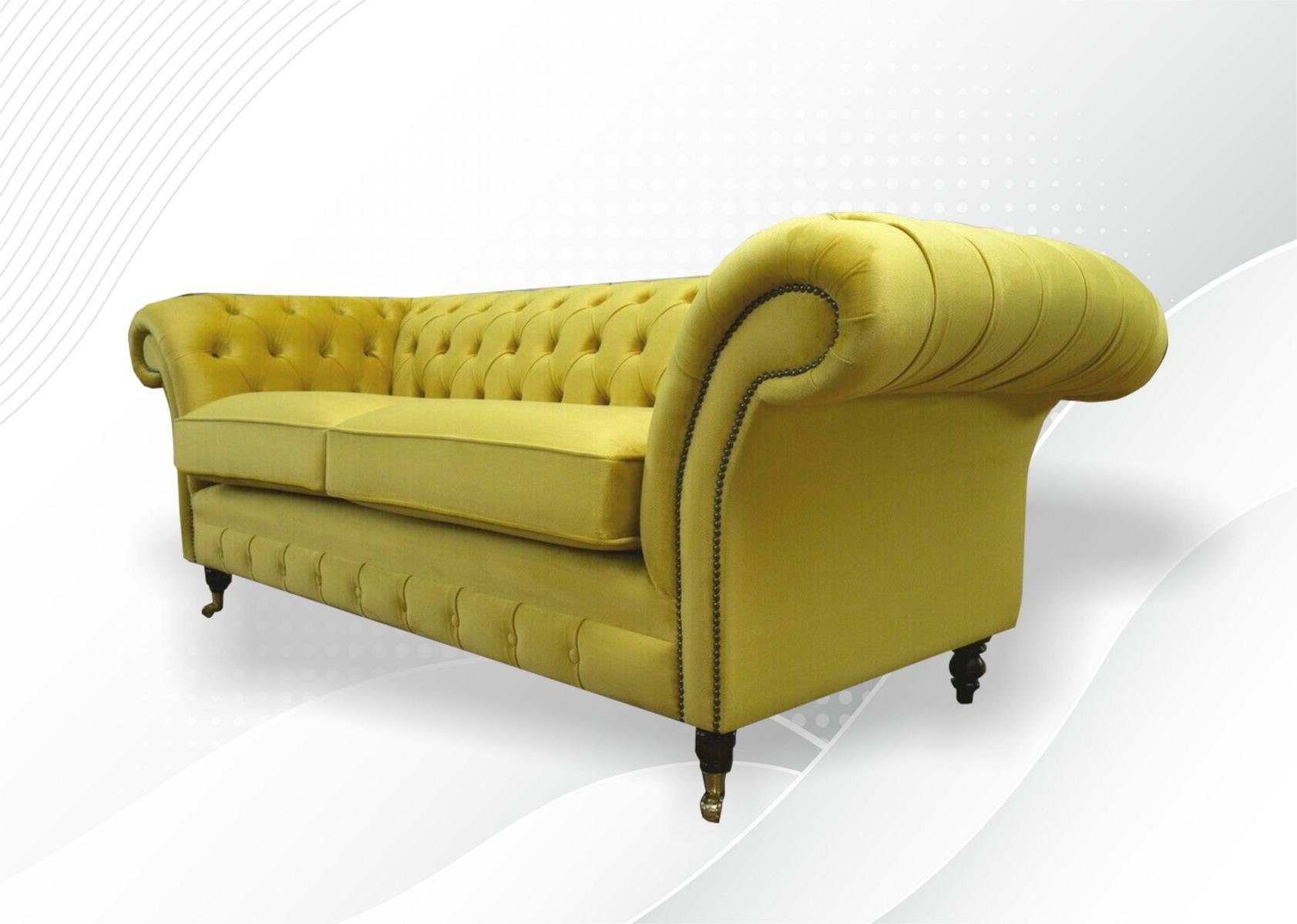 JVmoebel Chesterfield 3 Sitzer cm Couch Design 225 Sofa Sofa Chesterfield-Sofa,