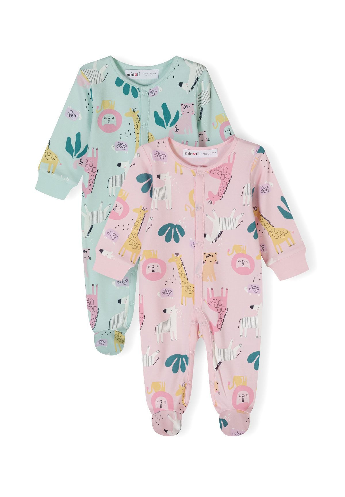 MINOTI Schlafoverall Schlafanzüge mit Print, 2-er Pack (0-24m) (2-er Pack)