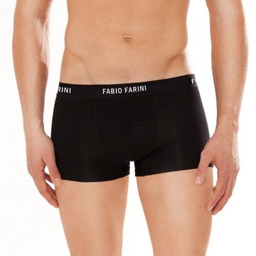 Fabio Farini Boxershorts Herren Unterhosen - Retroshorts aus atmungsaktiver Baumwolle (4-St) im sportlichen Look mit Logo-Bund, zufällig ausgewählte Farben