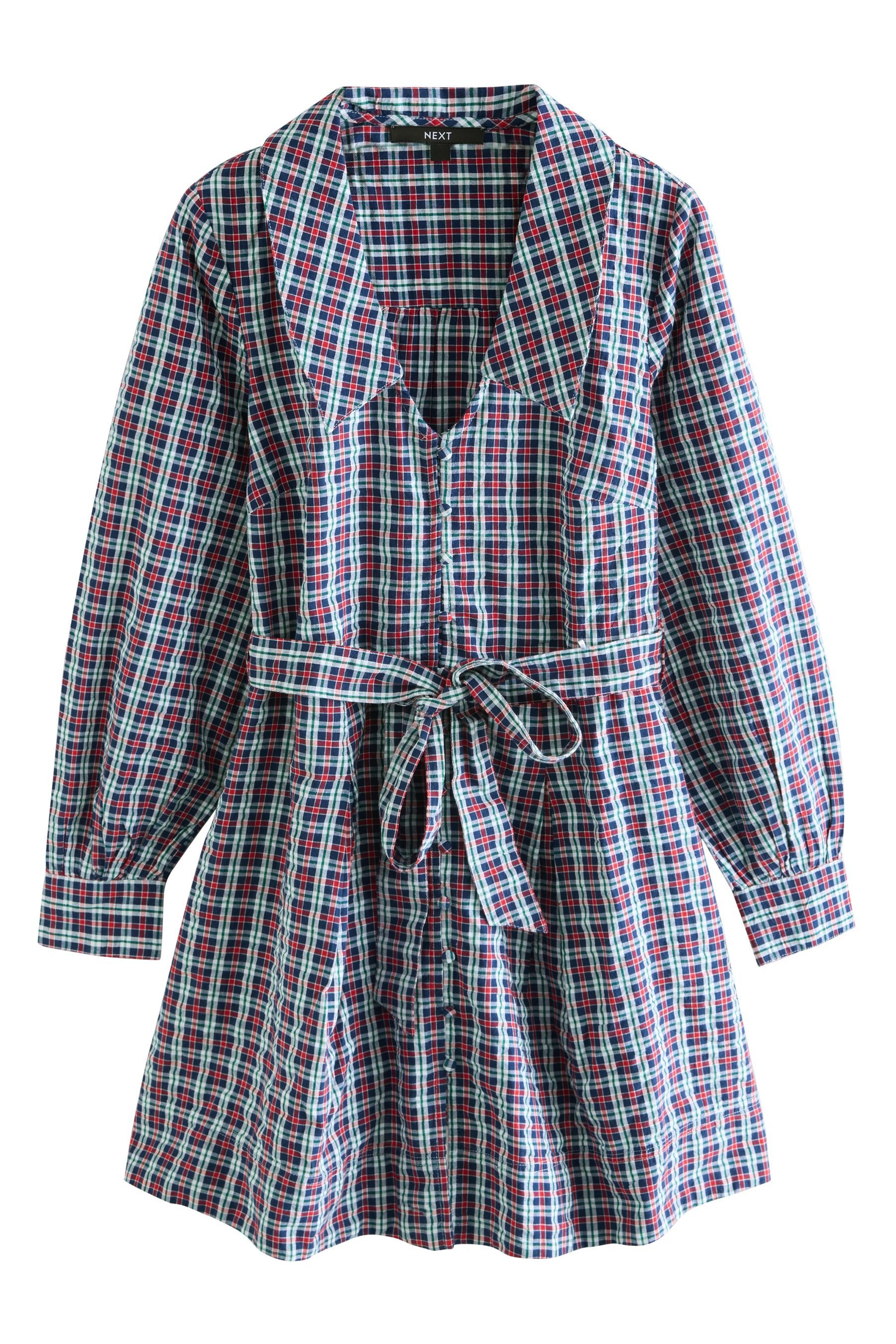 Minikleid Mini-Hemdblusenkleid mit Kragen, Kurzgröße