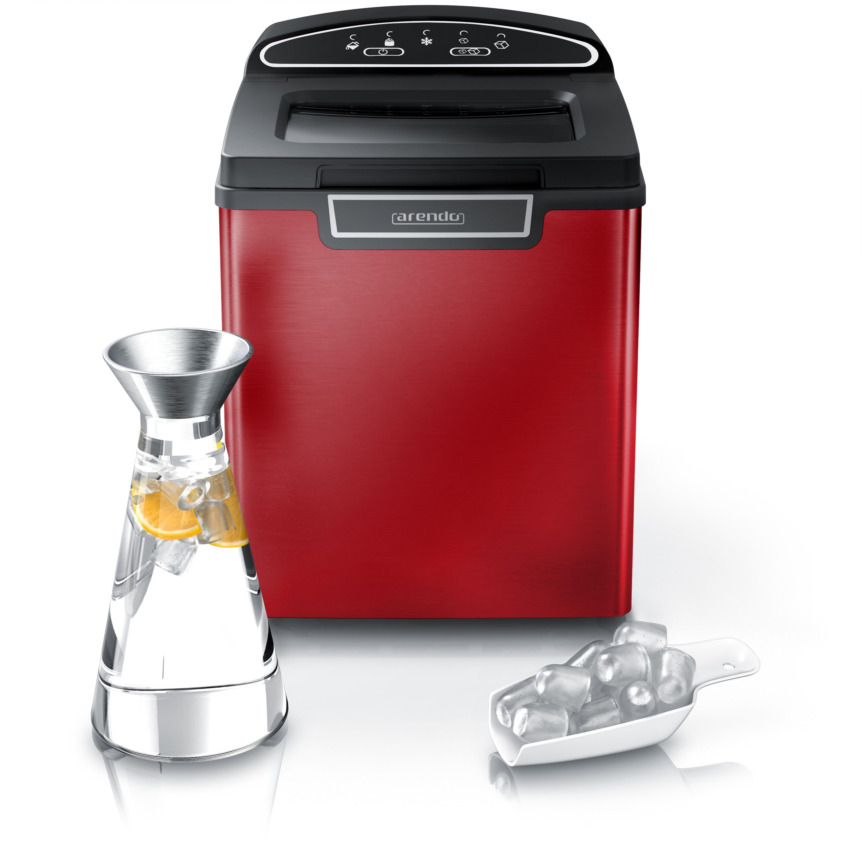 Arendo Eiswürfelmaschine, 1,8 Liter Eiswürfelbereiter, 9 Eiswürfel in 8 Minuten, 105W