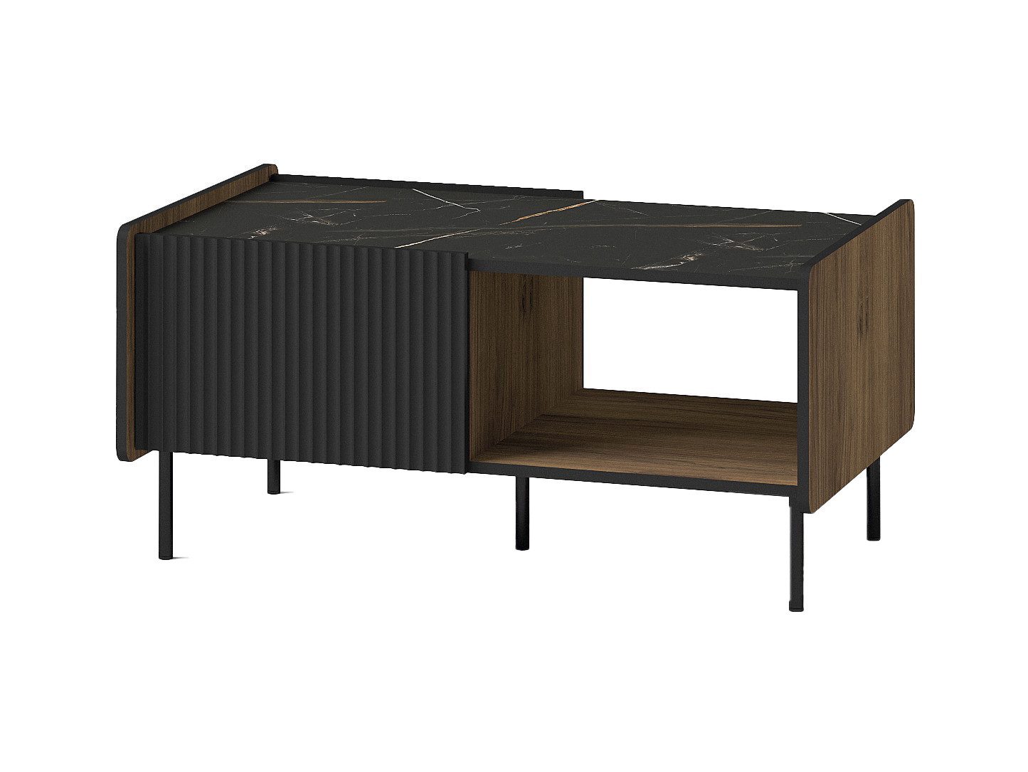Beautysofa Couchtisch PIANO mit 2 Türen & 3 Einlegeböden (funktional & platzsparend, im modernen Stil), Breite: 99 cm