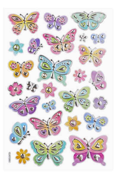 HobbyFun Sticker Sticker XL, metallic, Schmetterlinge, 14,5x22cm