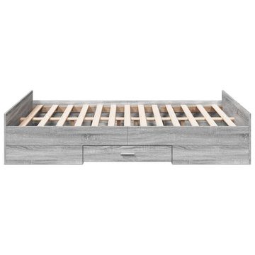 vidaXL Bett Bettgestell mit Schubladen Grau Sonoma 140x190 cm Holzwerkstoff