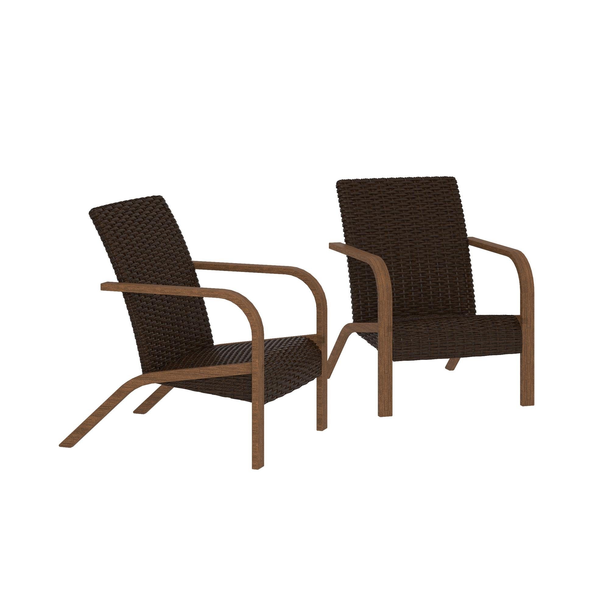 loft24 Gartenstuhl Smartwick - Patio Stuhl Rattanstuhl Gartenmöbel Outdoor (Set, 2 St), Stuhl, Rattan, Sitzhöhe 35,5 cm, Geflechtstuhl