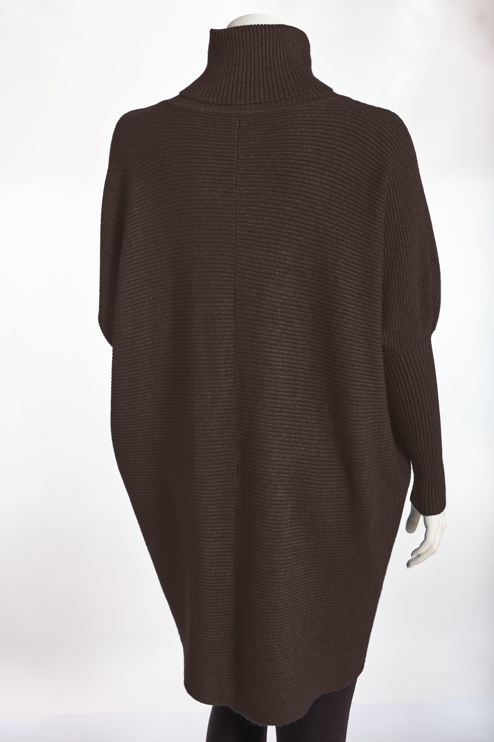 PEKIVESSA Longpullover Oversized langer Rollkragenpullover Damen Fledermausärmel (Einzelartikel, 1-tlg) hinten länger