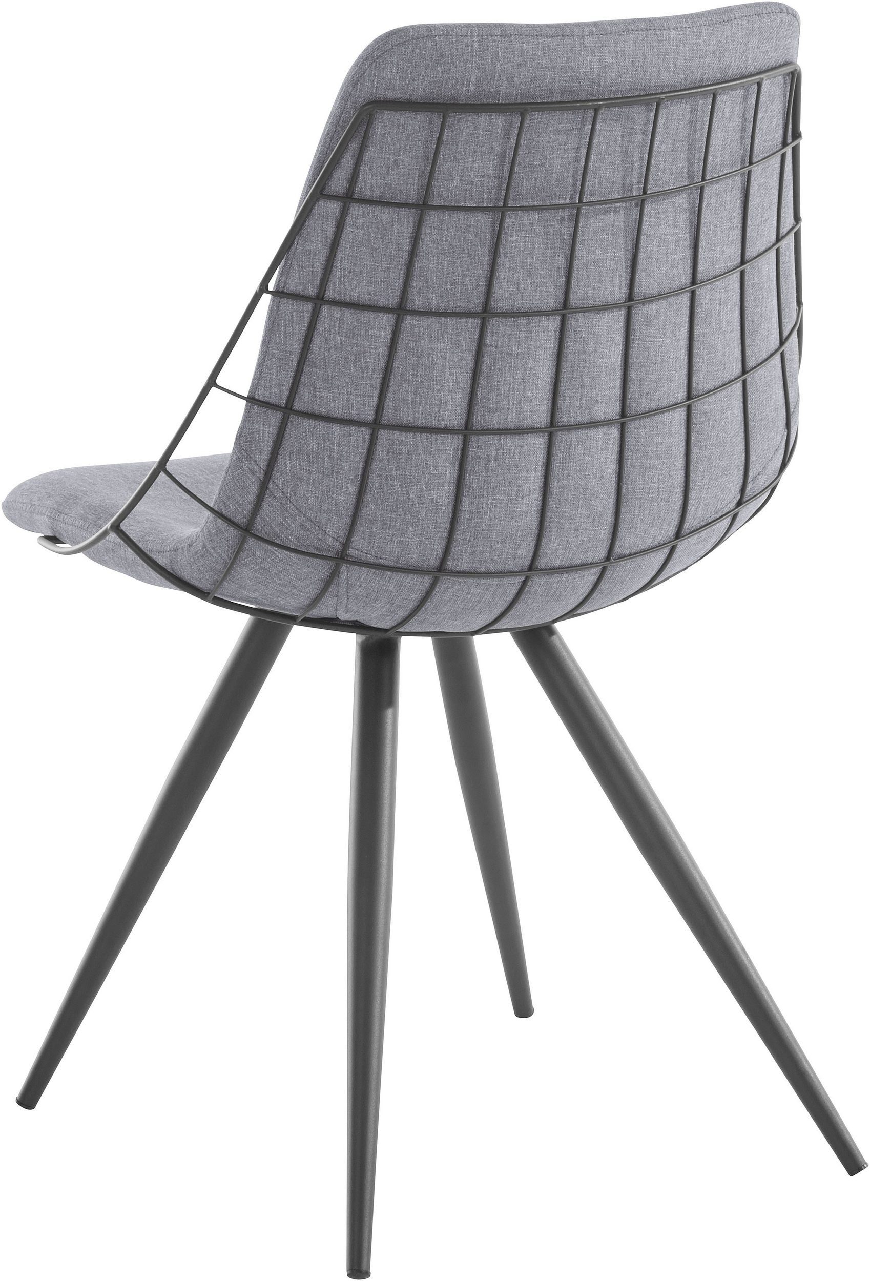 Metallgestell, 2 Design anthrazit Sitzhöhe Webstoff, Esszimmerstuhl cm, (Set, St), aus 47 modernes loft24 Carlisle Bezug