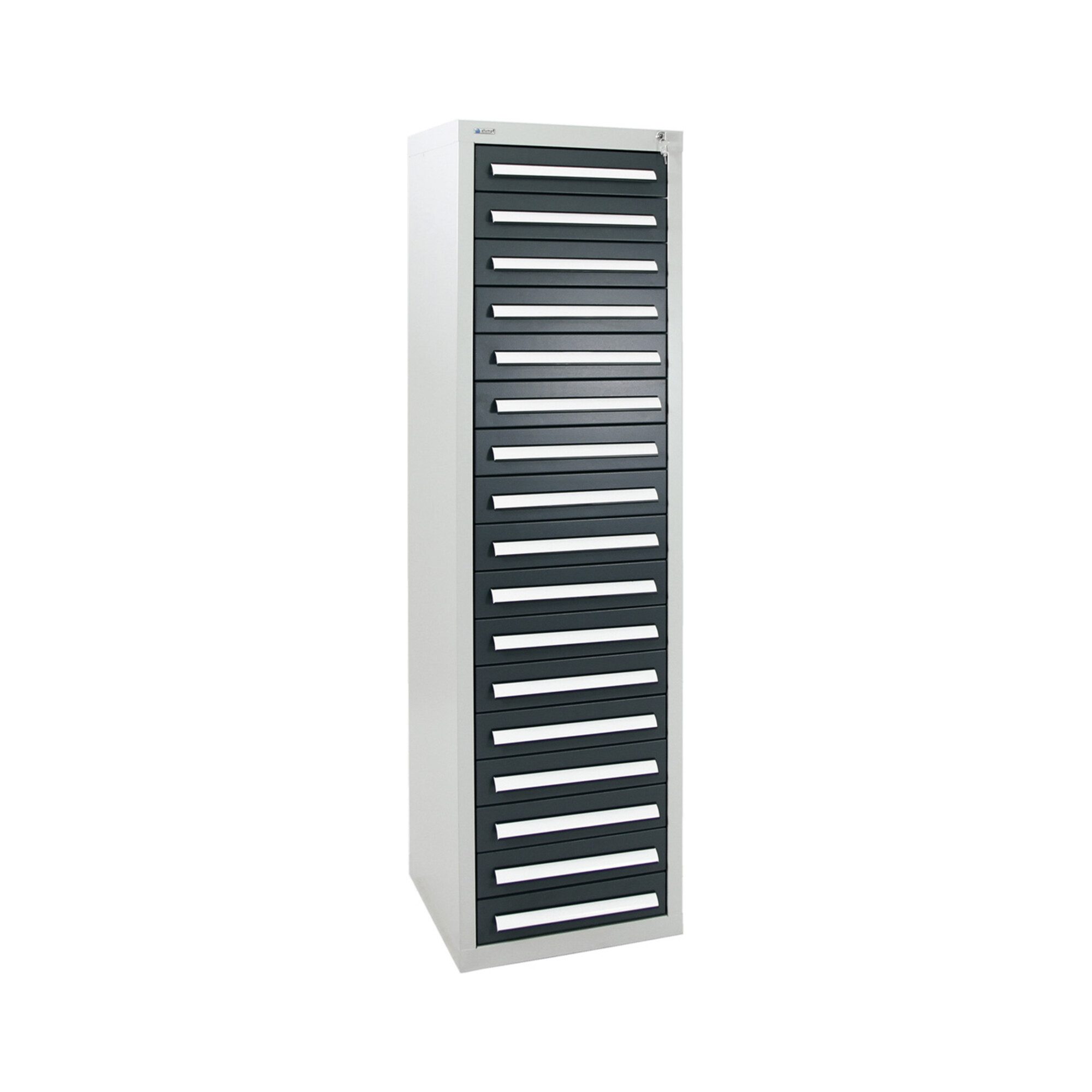 Stumpf Metall GmbH Werkzeugschrank Stumpf Schubladenschrank Serie T-100/35-1, RAL 7035/7016, 17 Schublade