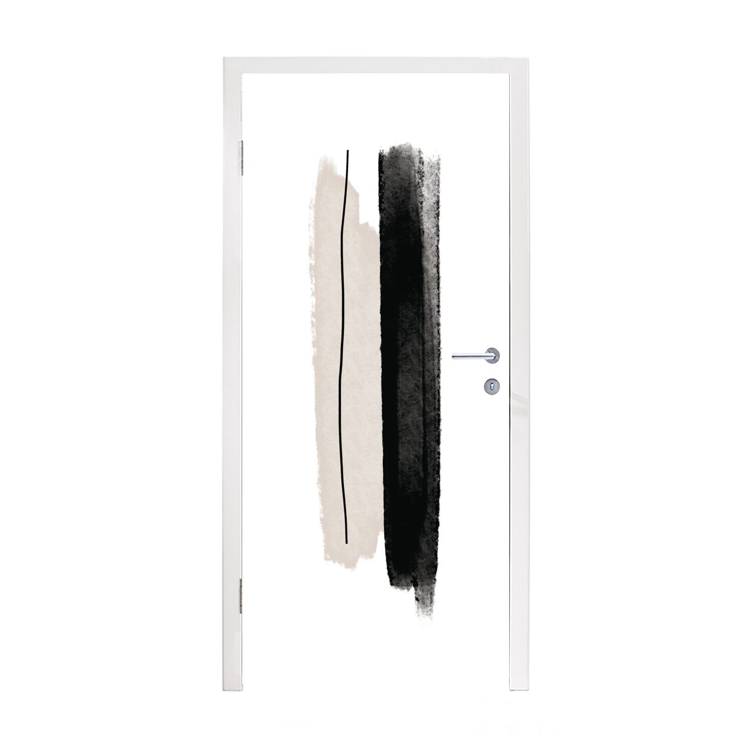 MuchoWow Türtapete Linie - Gestaltung - Pastell, Matt, bedruckt, (1 St), Fototapete für Tür, Türaufkleber, 75x205 cm