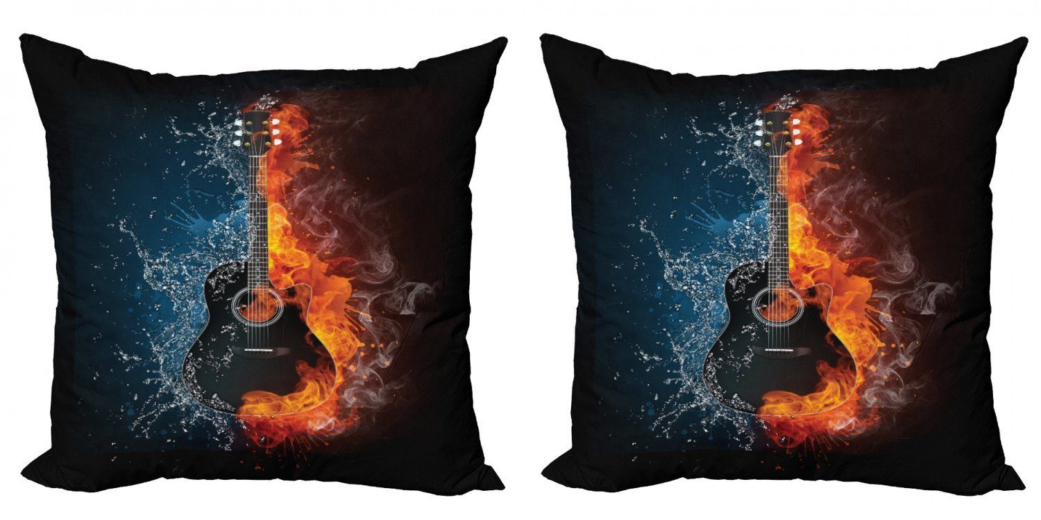Design Wasser (2 Abakuhaus Doppelseitiger Gitarre und Digitaldruck, Feuer Kissenbezüge Modern Accent Stück), Effekt