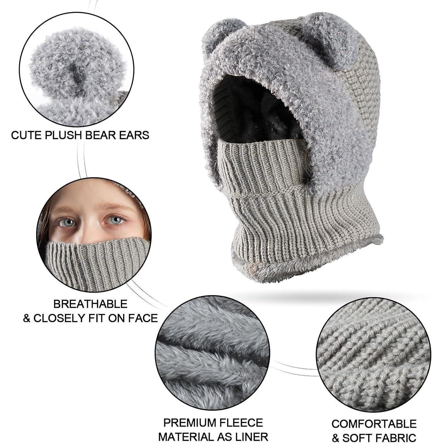 LuxusKollektion Sturmhaube Sturmhaube Kinder Skimaske Sturmmaske Fleece Rosa Einheitsgröße