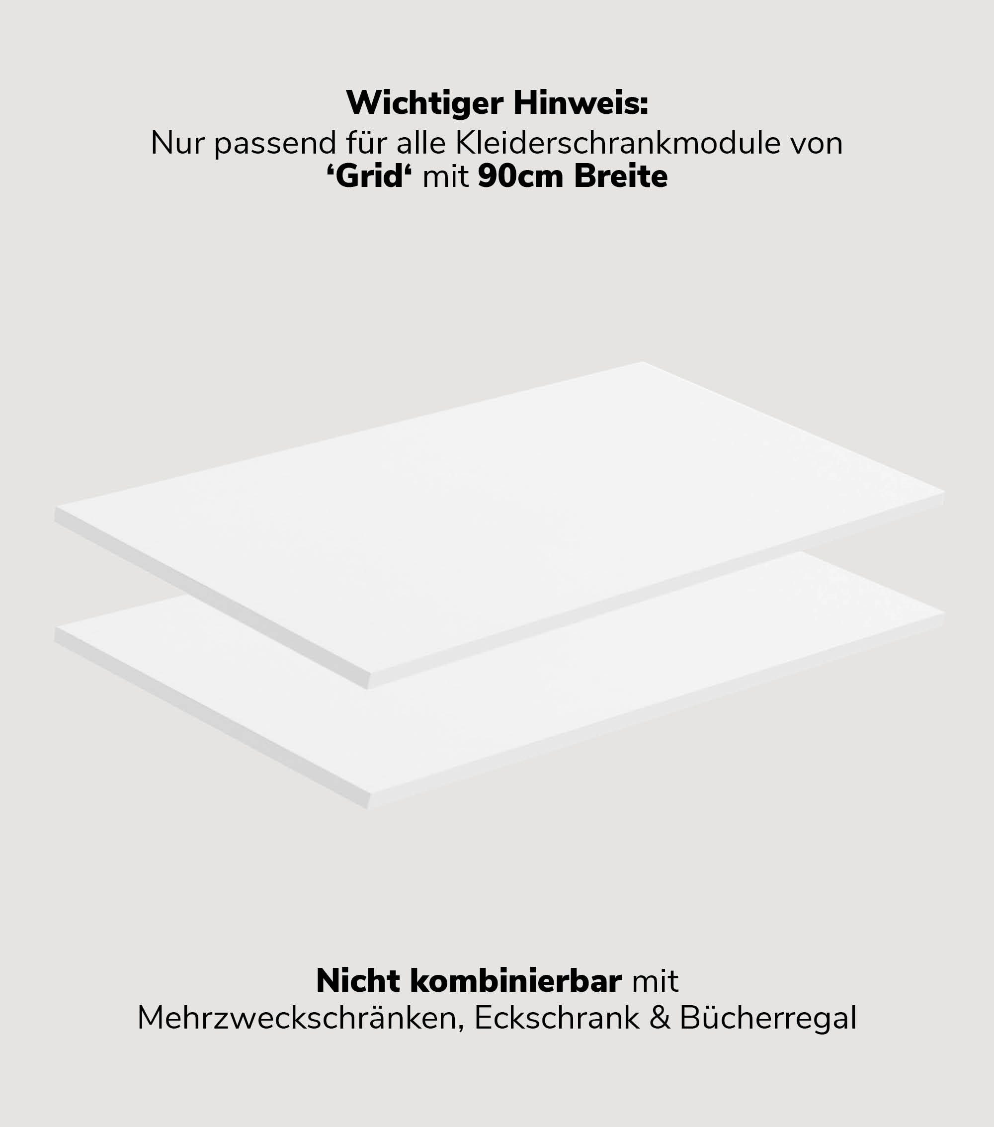 mokebo Einlegeboden Die Ableger (2er-Set), Böden für Kleiderschrank 'Der Grenzenlose' mit 90cm Breite in Weiß