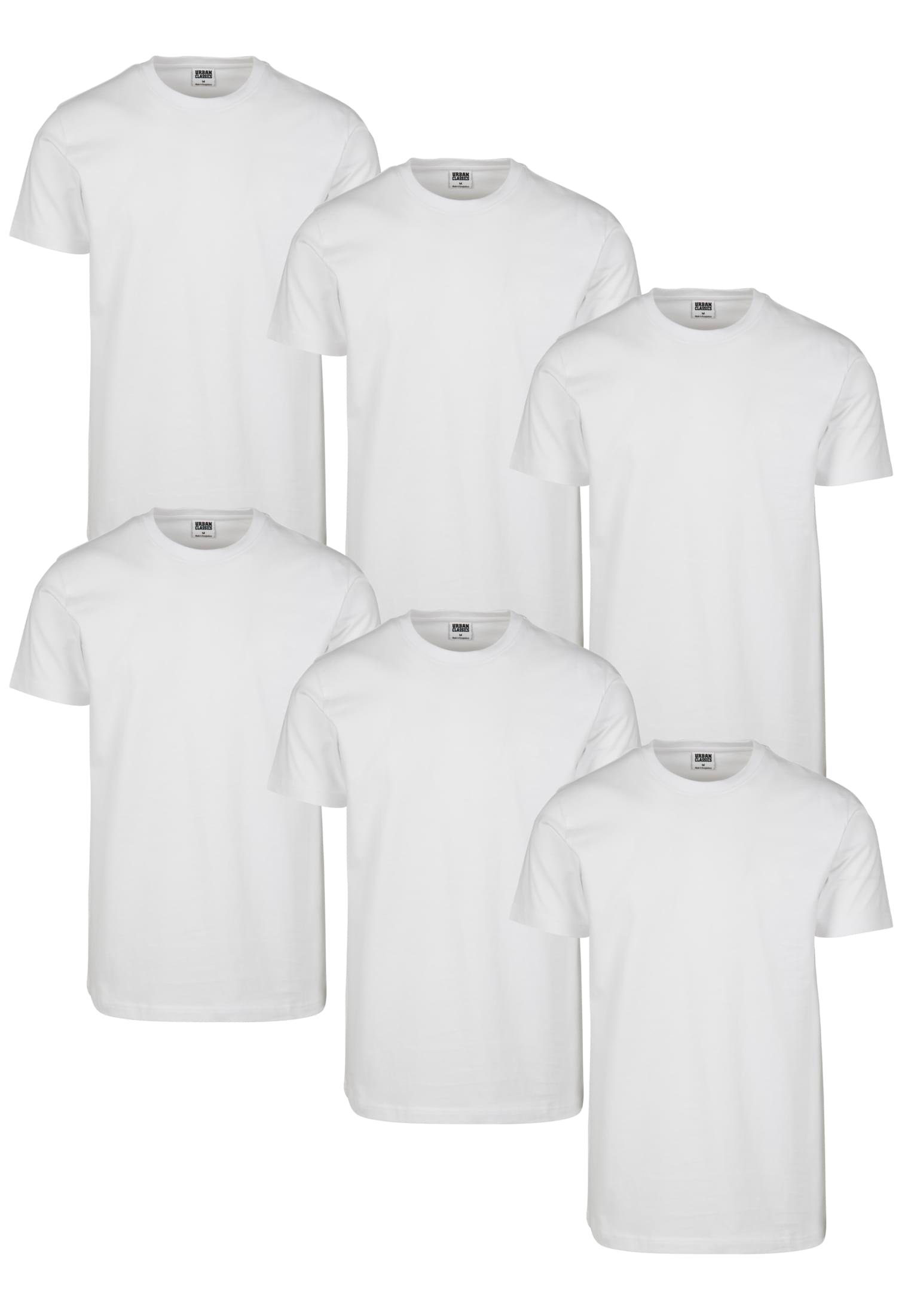URBAN CLASSICS T-Shirt Herren Basic Tee 6-Pack (1-tlg) blk/blk/wht/rdwn/bttlgrn/nvy