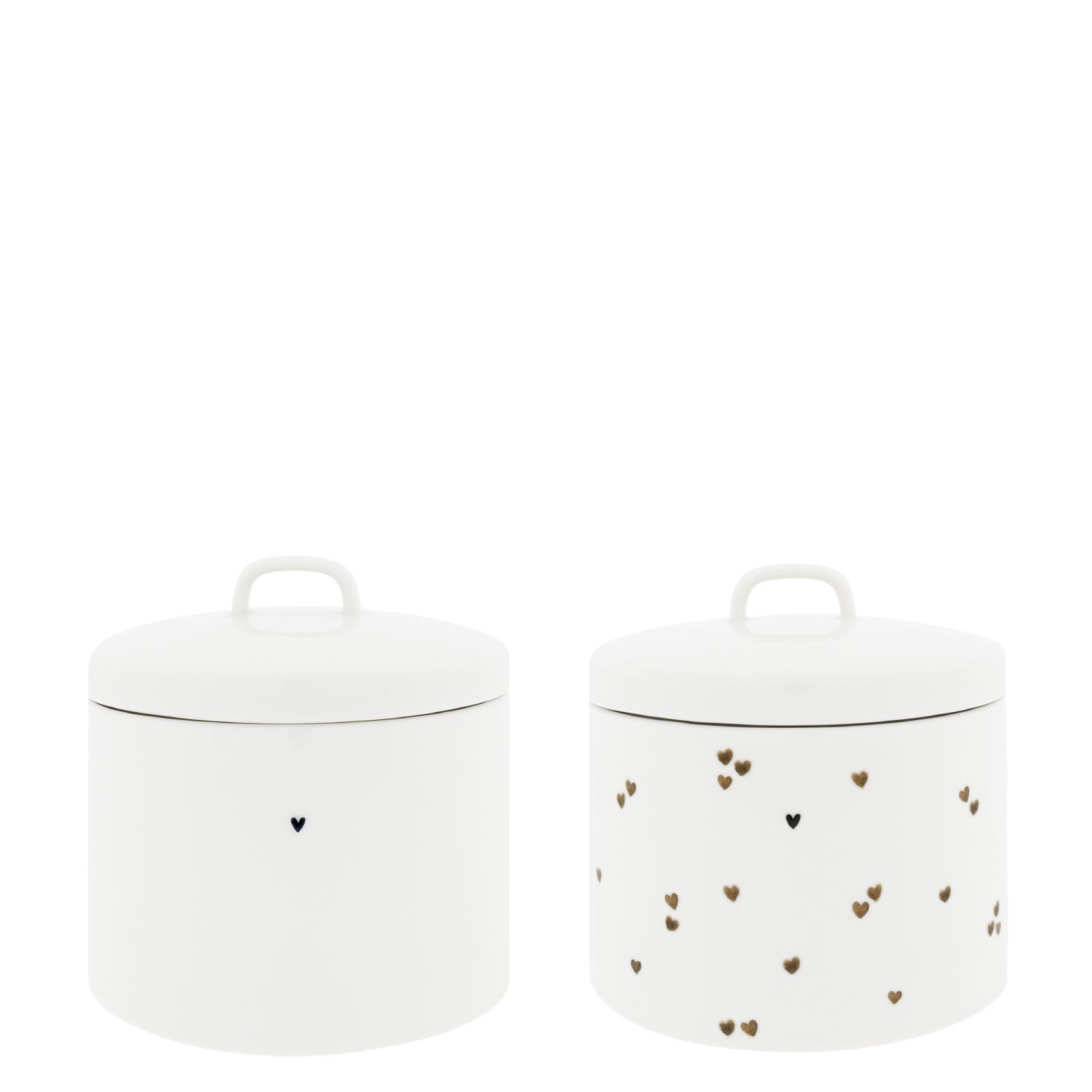 Bastion Collections Vorratsdose Karamell, Keramik, Spülmaschinengeeignet, Weiß, Motiv: Herz
