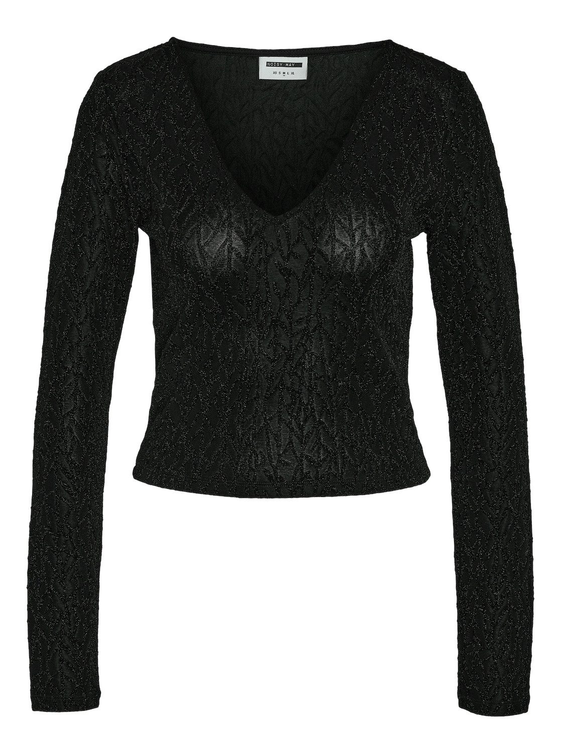 Noisy may Shirttop Langarm V-Ausschnitt Slim Fit NMGILLY L/S REVERS. LUREX günstig online kaufen