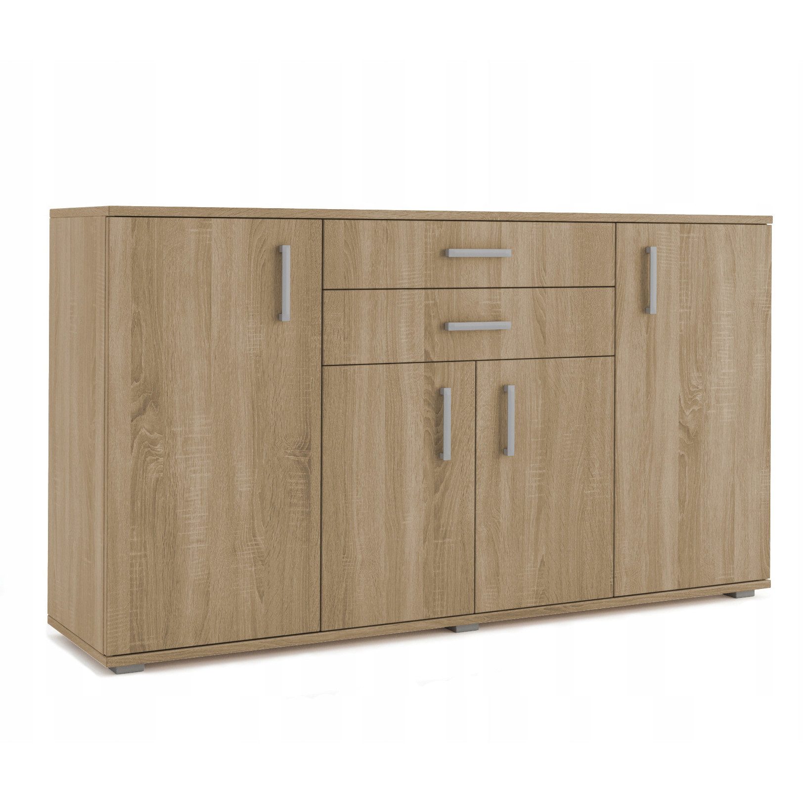 Masseno Kommode MILANO 173 cm Sideboard mit 2 Schubladen und 4 Türen Eiche Sonoma