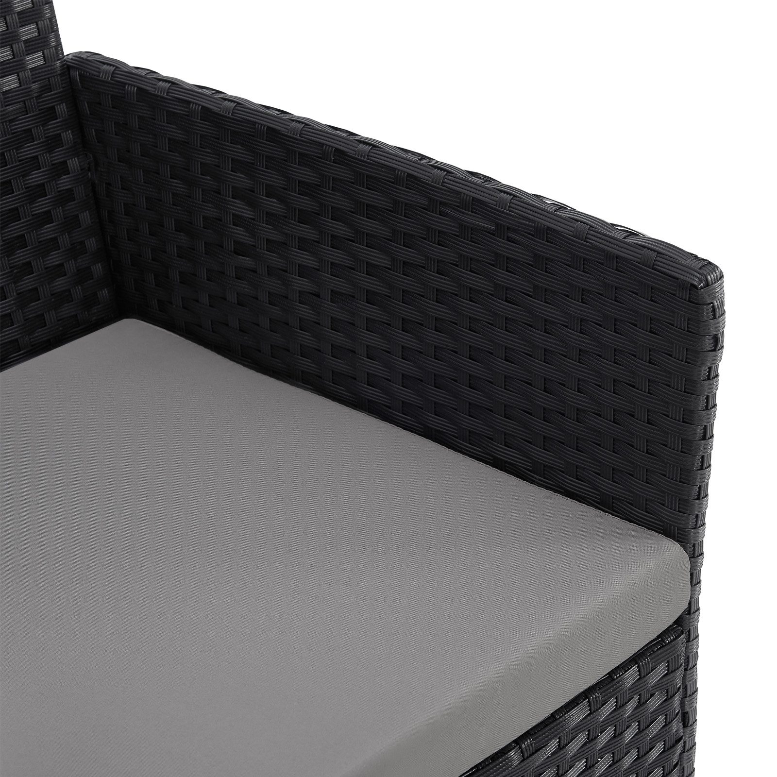 SVITA Balkonset BROOKLYN BISTRO, (Set (3-tlg), 1 Tisch, 2 Stühle), Sitzgruppe, Polyrattan, inkl. Kissen, Schwarz – Bild 5 von 5