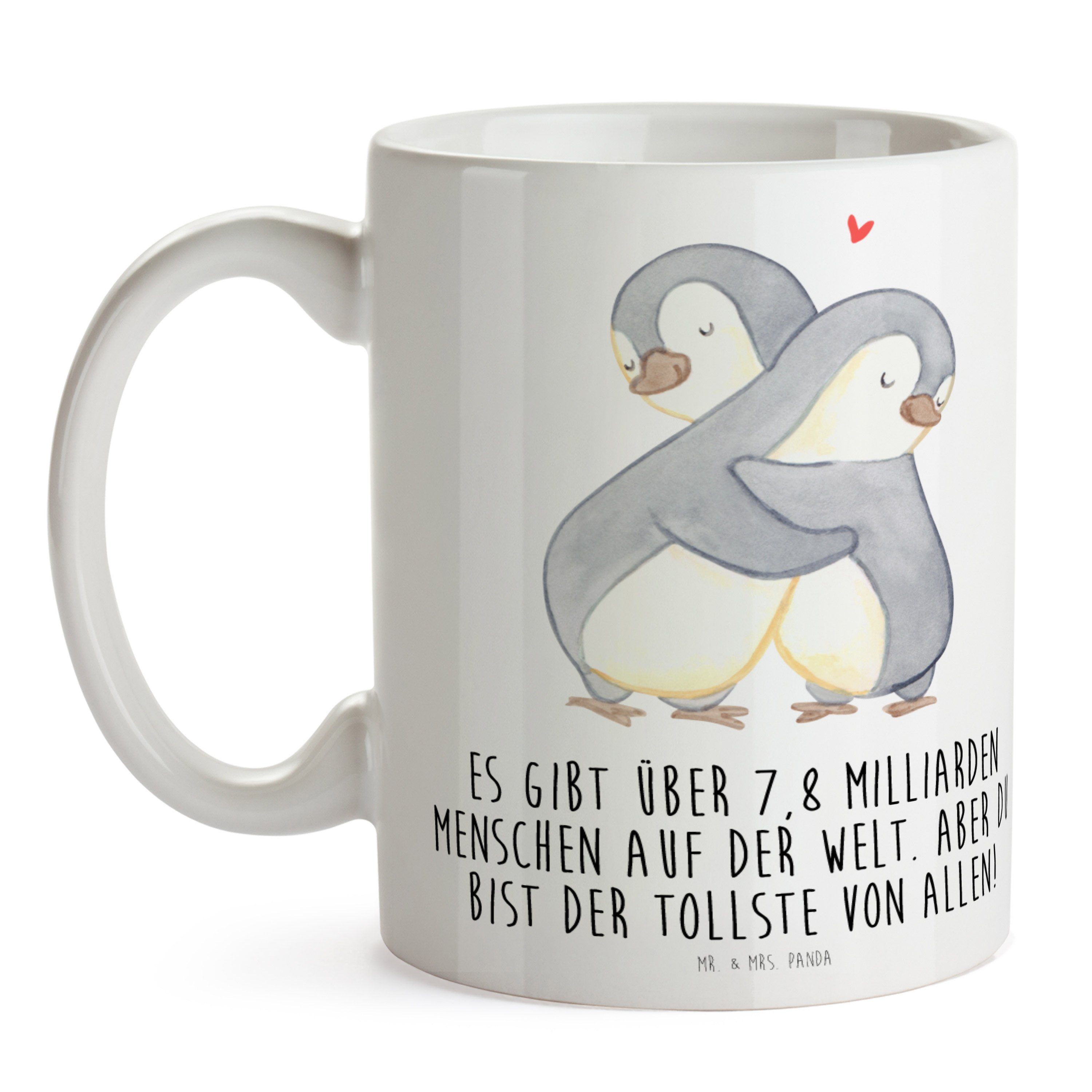 Mr. & Mrs. Jahrestag, Tasse Pinguine Liebesb, - Keramik Geschenk, - Kaffeebecher, Panda Weiß Kuscheln