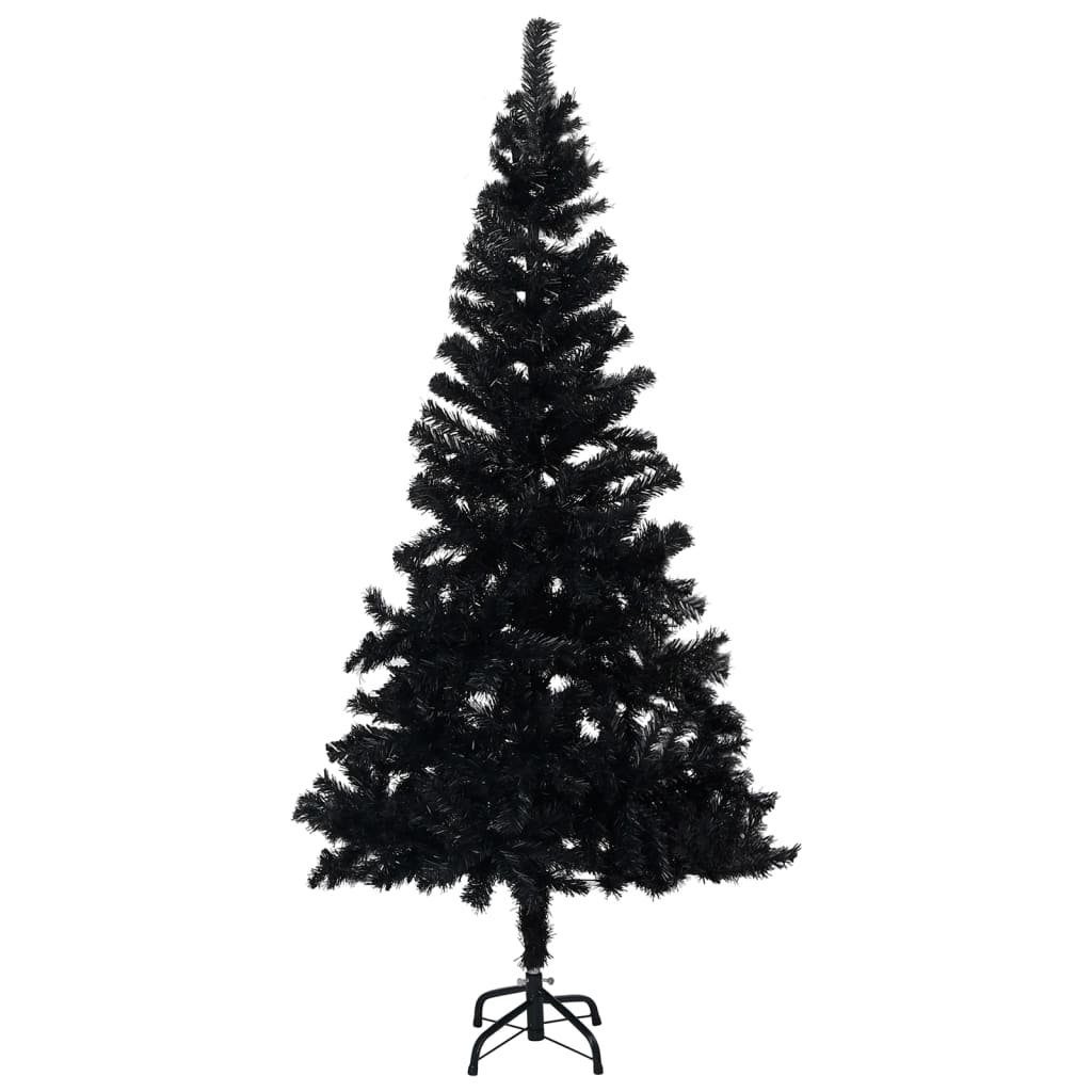 furnicato Künstlicher Weihnachtsbaum mit Ständer Schwarz 210 cm PVC