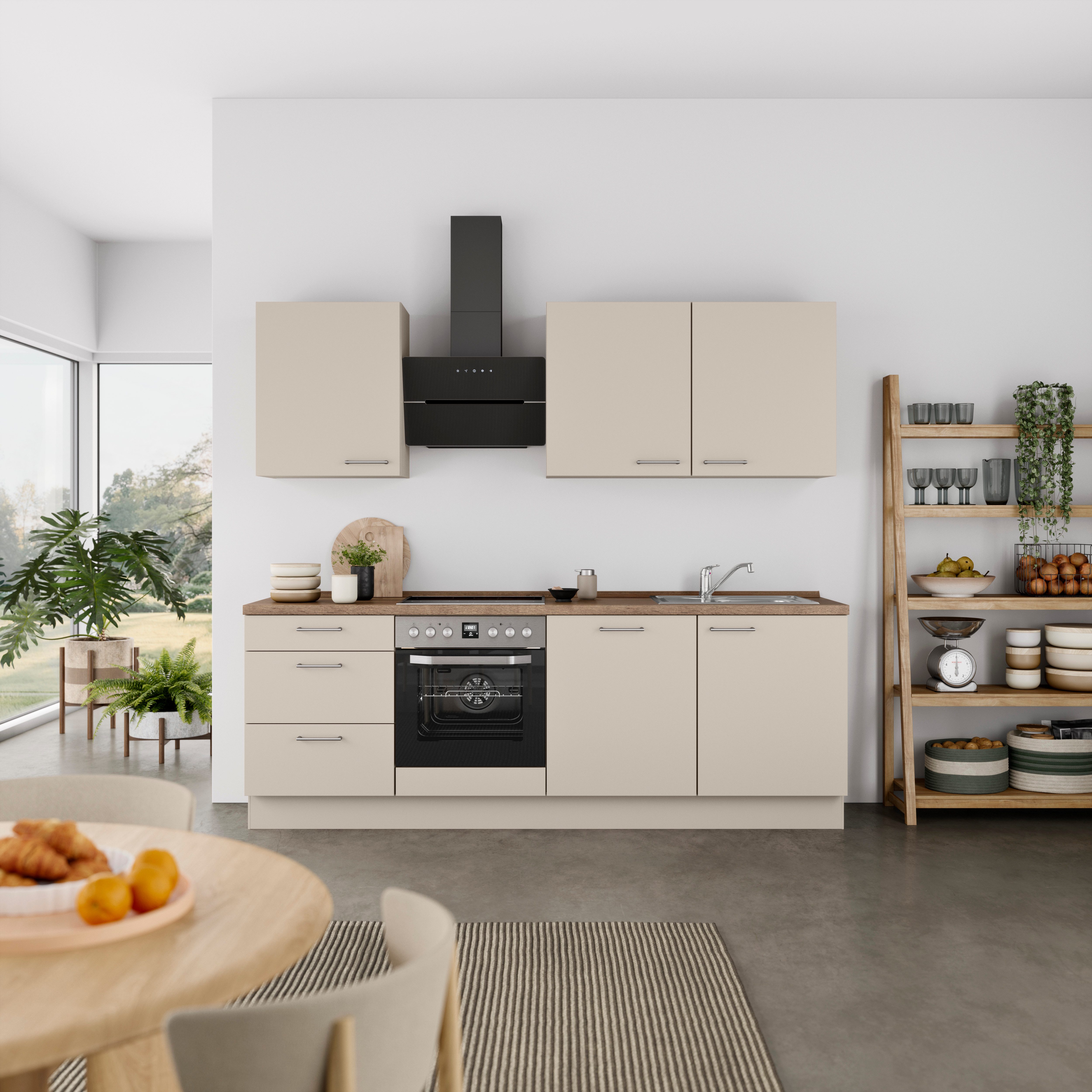 nobilia® Küchenzeile "Laser II", NEU: individuell anpassbar mit gratis Profi-Beratung, vormontiert, 240 cm breit, optional mit verschiedenen E‑Geräte-Sets – Bild 2 von 5
