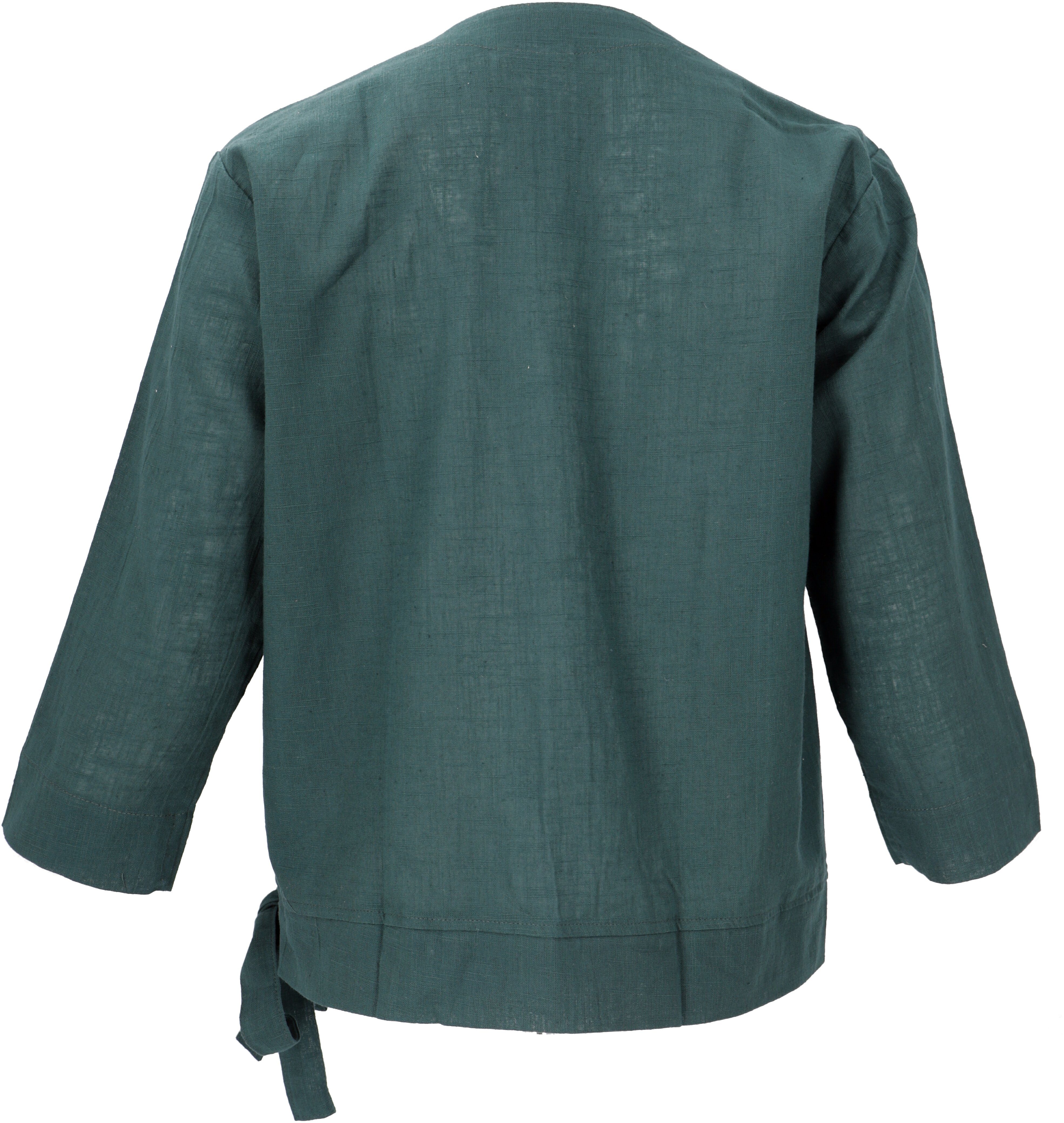 Guru-Shop Longbluse Baumwoll Leichte Sommerbluse Bluse, grün Bekleidung alternative in