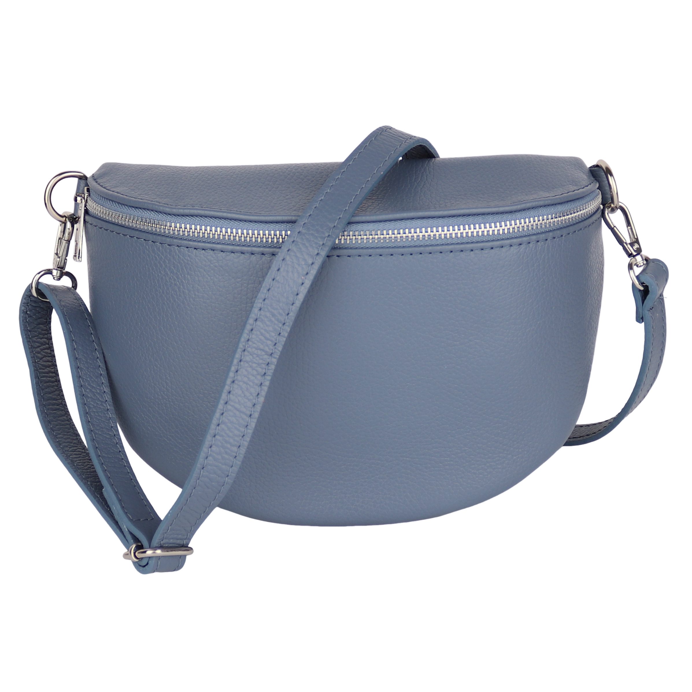 MIRROSI Bauchtasche Damen, aus Echtleder, Made in Italy,Umhängetasche; Brusttasche (Schultertasche für jeden Anlass (1 Tasche & 1 oder 2 Gurte), 26x20x8cm, Reißverschlussfach auf der Rückseite), Crossbody Bag, gemusterten& verstellbaren Schulterriemen