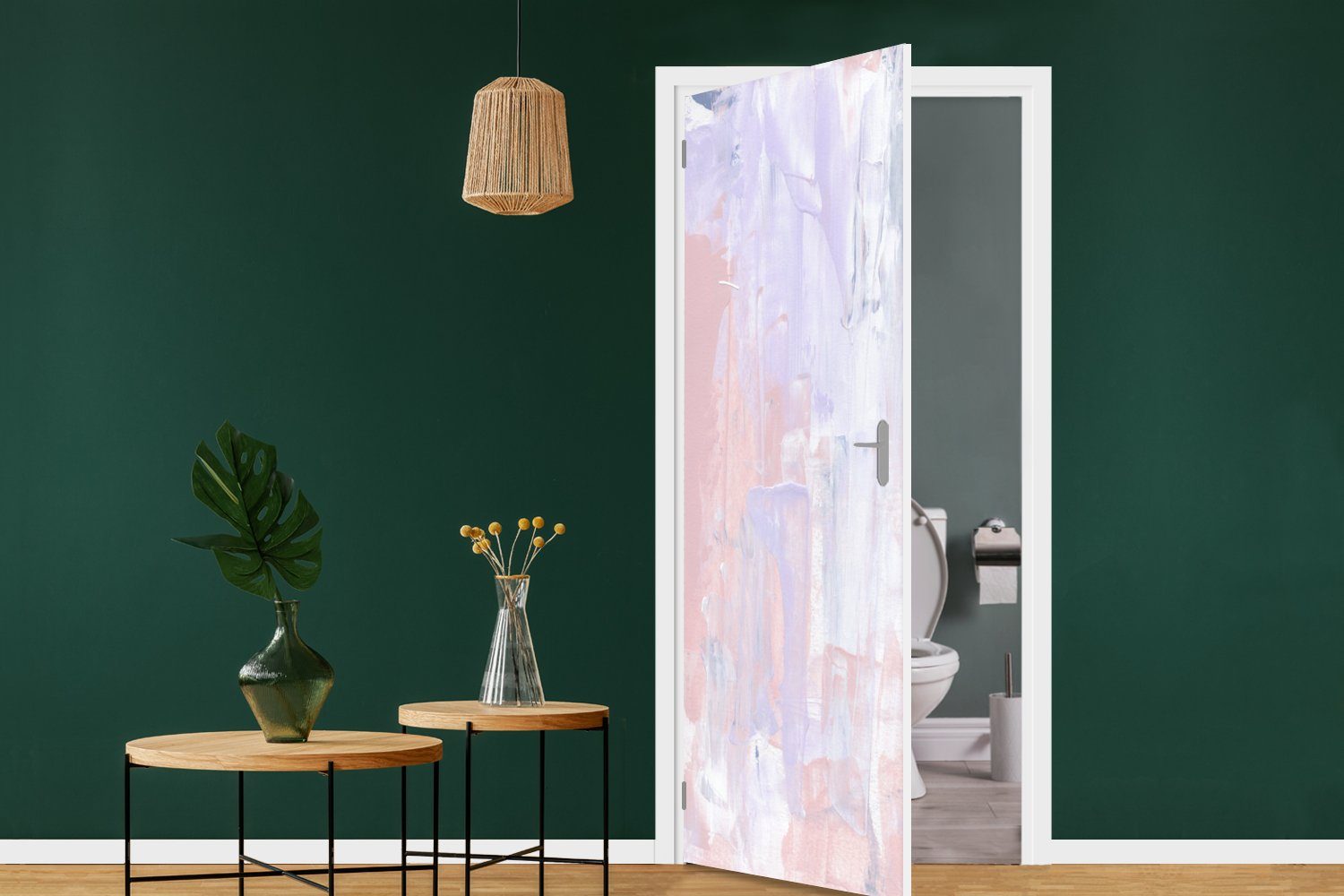 MuchoWow Türtapete - Pastell (1 Tür, Farbe - Türaufkleber, Gestaltung, 75x205 Fototapete Matt, für St), cm bedruckt