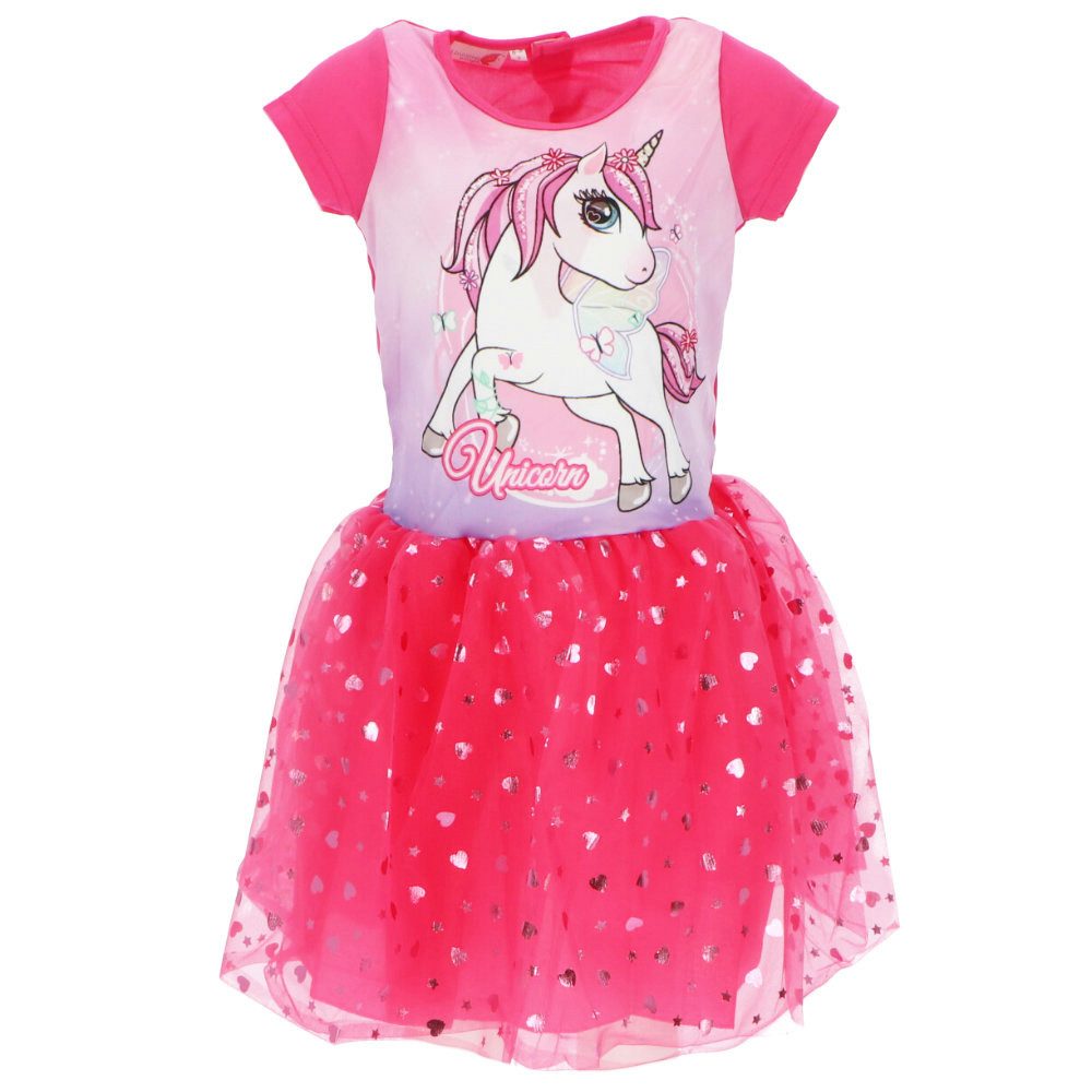 WS-Trend Tüllkleid Sweet Einhorn Unicorn Kinder Mädchen Sommerkleid Kleid Gr. 92 bis 128