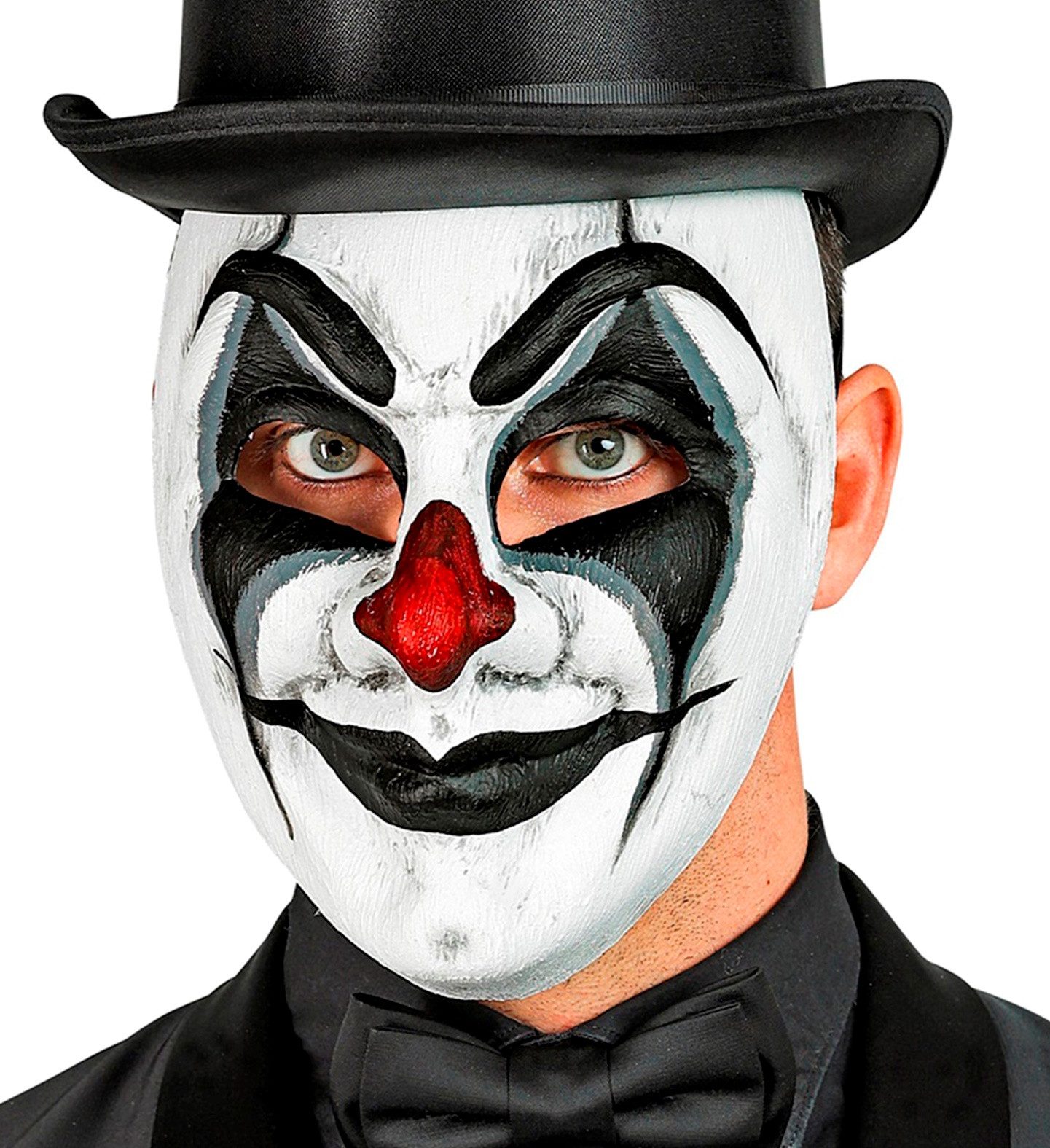 Widmann S.r.l. Verkleidungsmaske Halloween Clownmaske 'Commedia dell´Arte', Weiß S