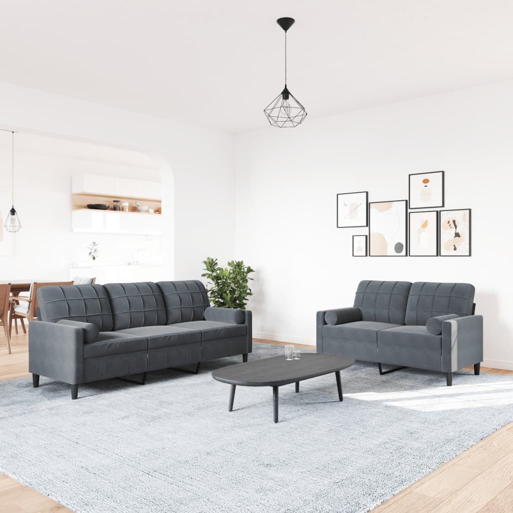 vidaXL Sofa 2-tlg. Sofagarnitur mit Kissen günstig online kaufen