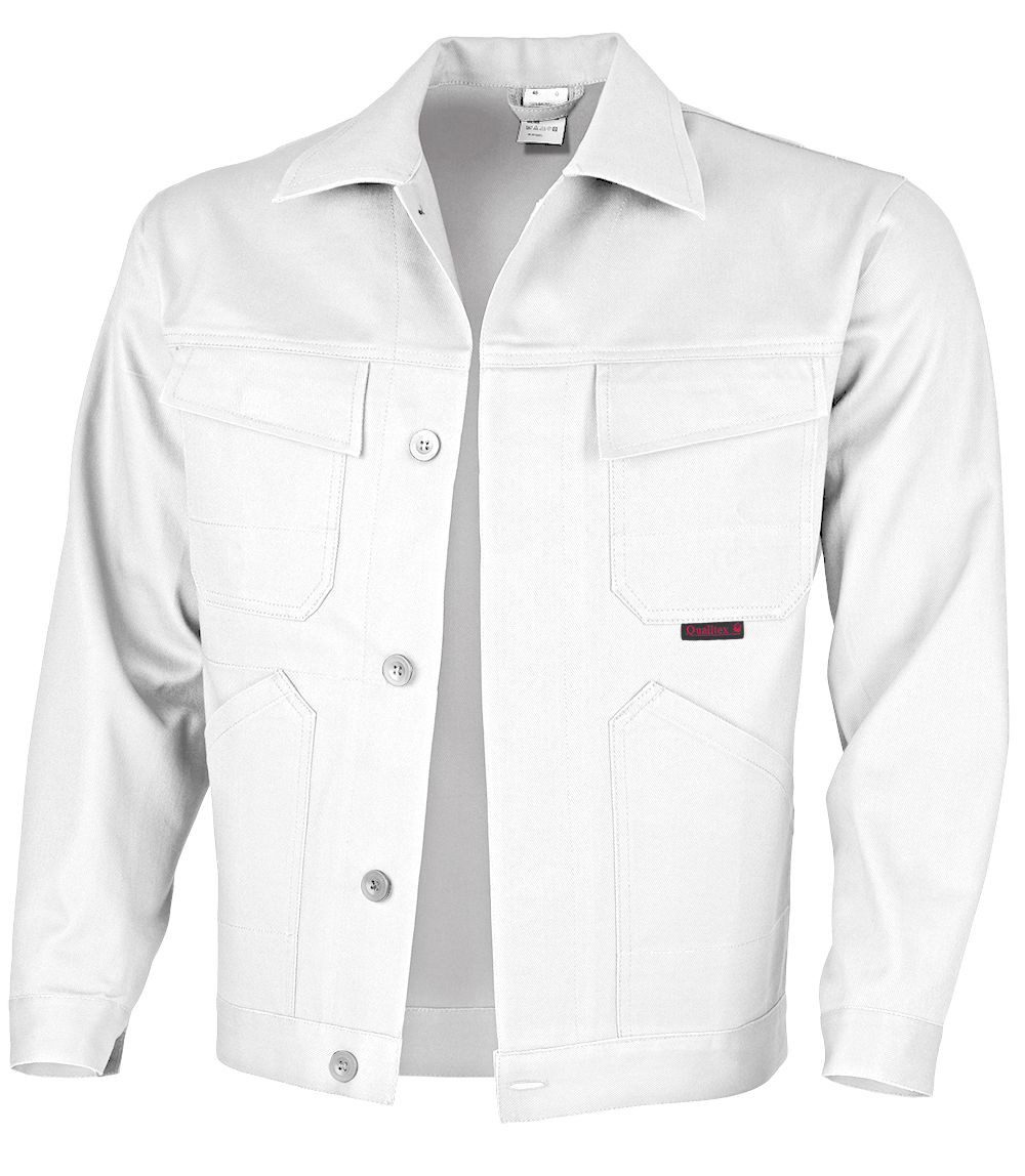 Qualitex Workwear Arbeitsjacke favorite Werkstattjacke aus waschbarer Baumwolle (Bundjacke BW 320 g) (1-St) Arbeitsbundjacke mit 5 Taschen - Strapazierfähig - Pflegeleicht
