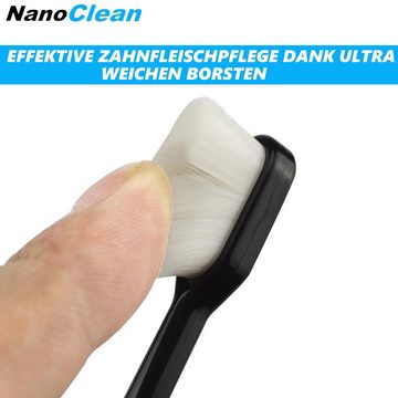 MAVURA Zahnbürste NanoClean Toothbrush ultrafeine Nano Zahnbürste 20.000 Borsten, Ultra Fein Weich empfindliche Zähne Zahnfleischreinigung [2erSet]