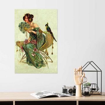 Posterlounge Wandfolie Master Collection, Die Dame mit dem Papagei, Malerei