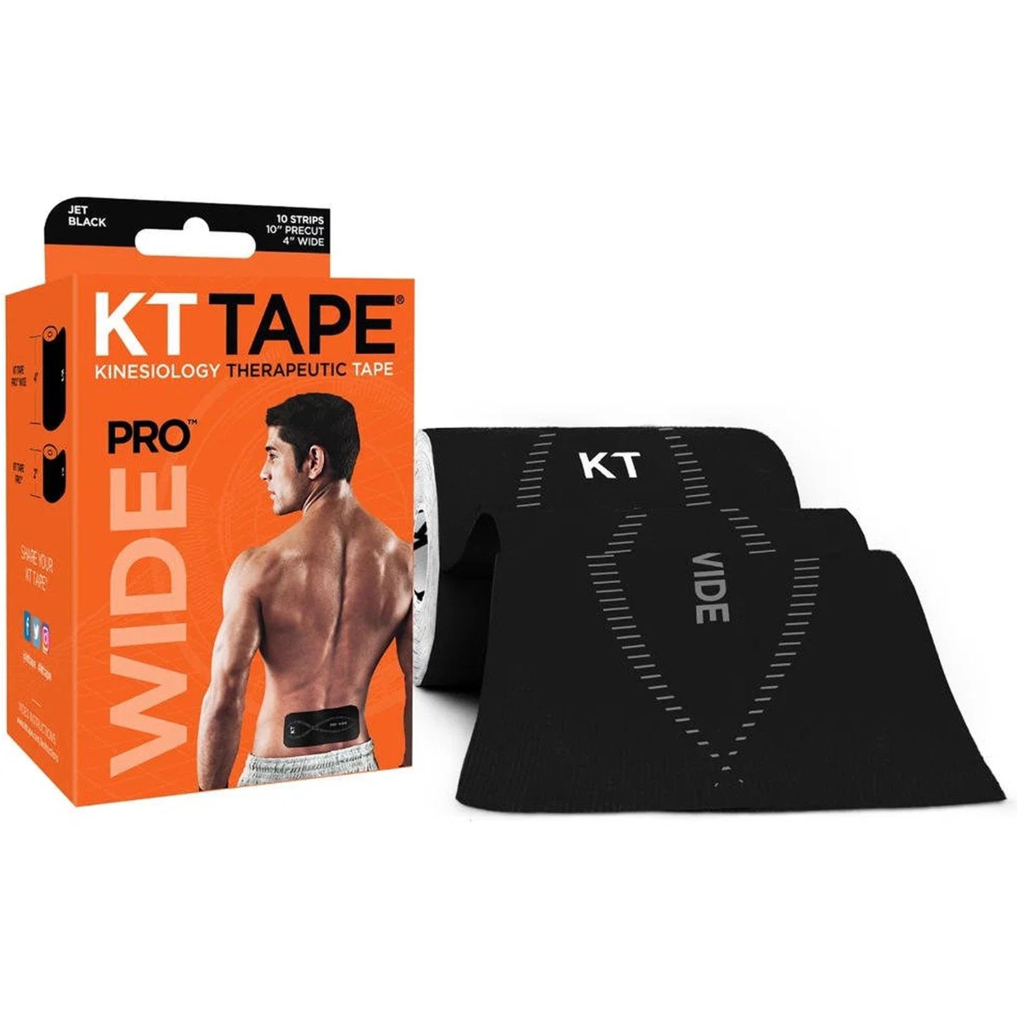 McDavid Kinesiologie-Tape KT Pro Wide Tape Vorgeschnitten (10x25 cm) 10 pcs - 2,5 Meter Rolle Bl