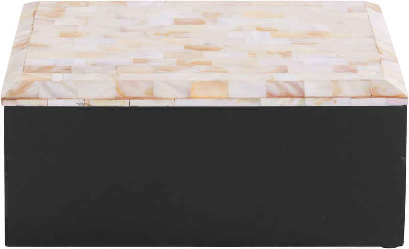 Guido Maria Kretschmer Home&Living Schmuckkasten »Voyami, schwarz« (1 St), Dekobox, Aufbewahrungsbox, aus Perlmutt und Holz, mit Deckel