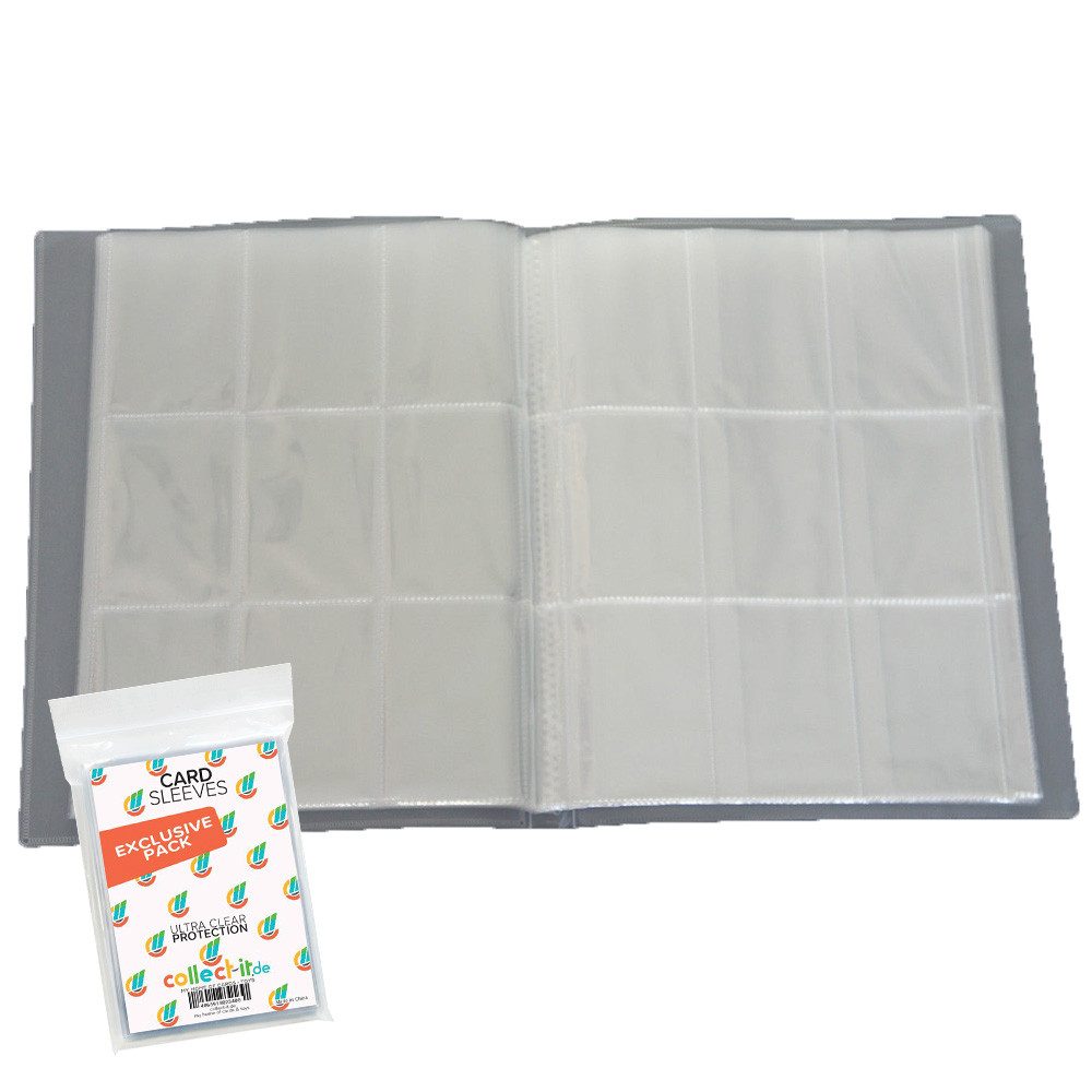 collect-it.de MY HOME OF CARDS + TOYS Sammelkarte Leere Sammelmappe 24 Seiten für Bilder/Karten Farbe Neutral + Sleeves