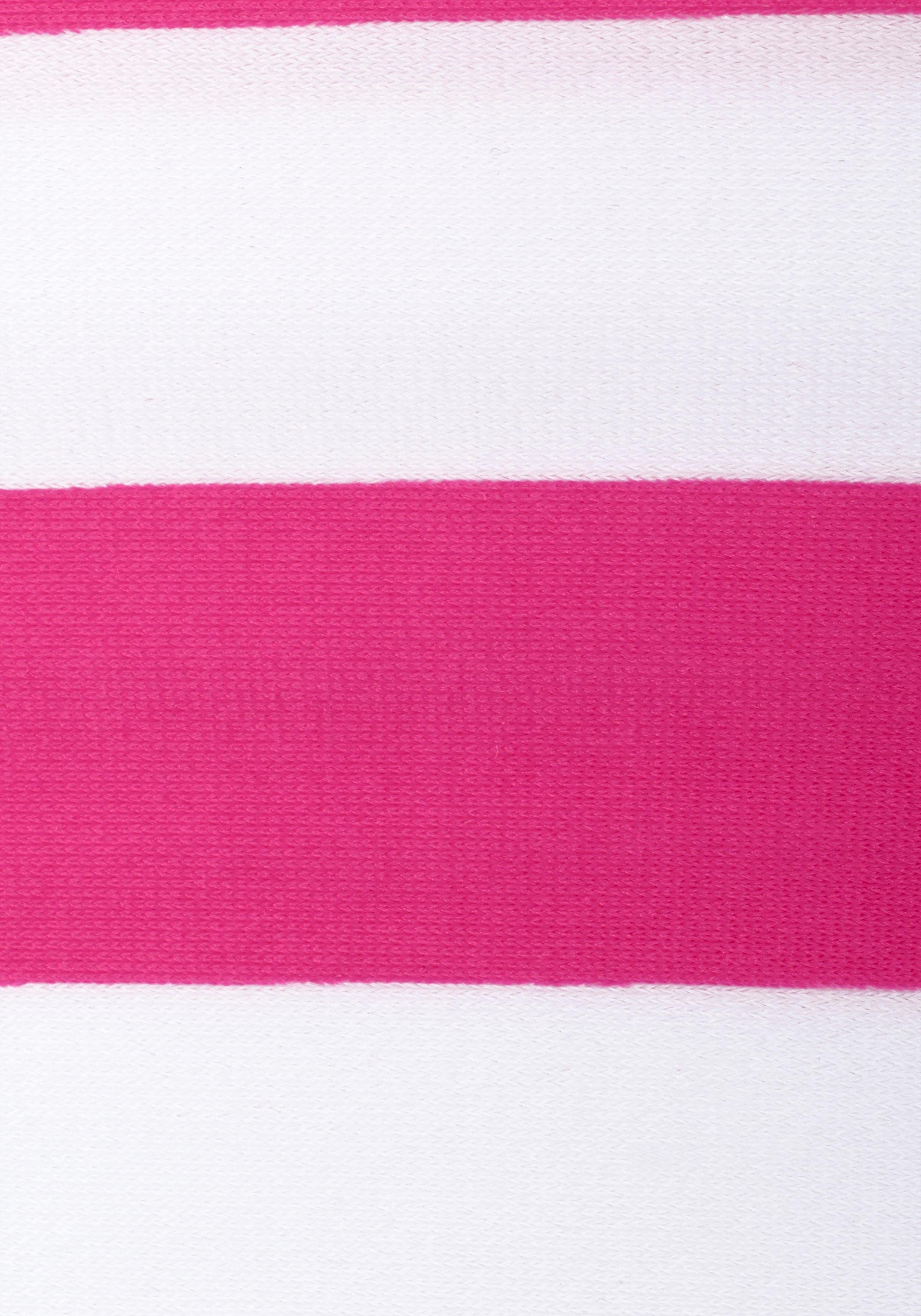 Bench. mit trendigen Streifen pink-weiß Bandeau-Bikini
